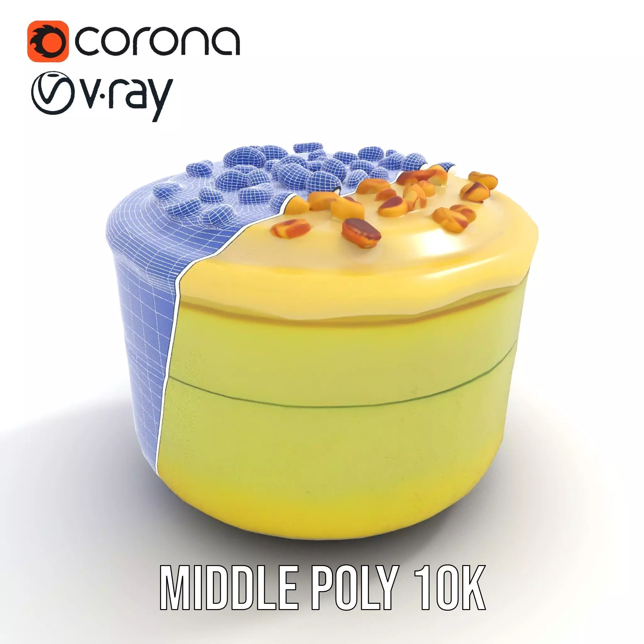 Creamy Pistachio Cake model pack Low-poly 3D model_22