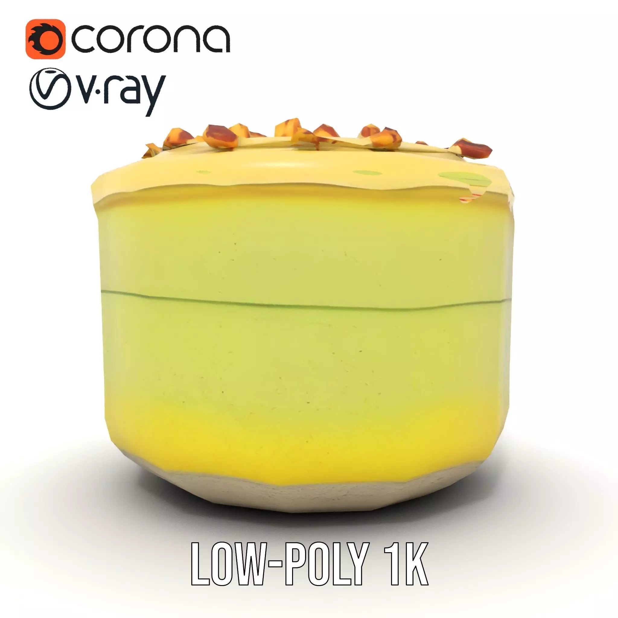 Creamy Pistachio Cake model pack Low-poly 3D model_20