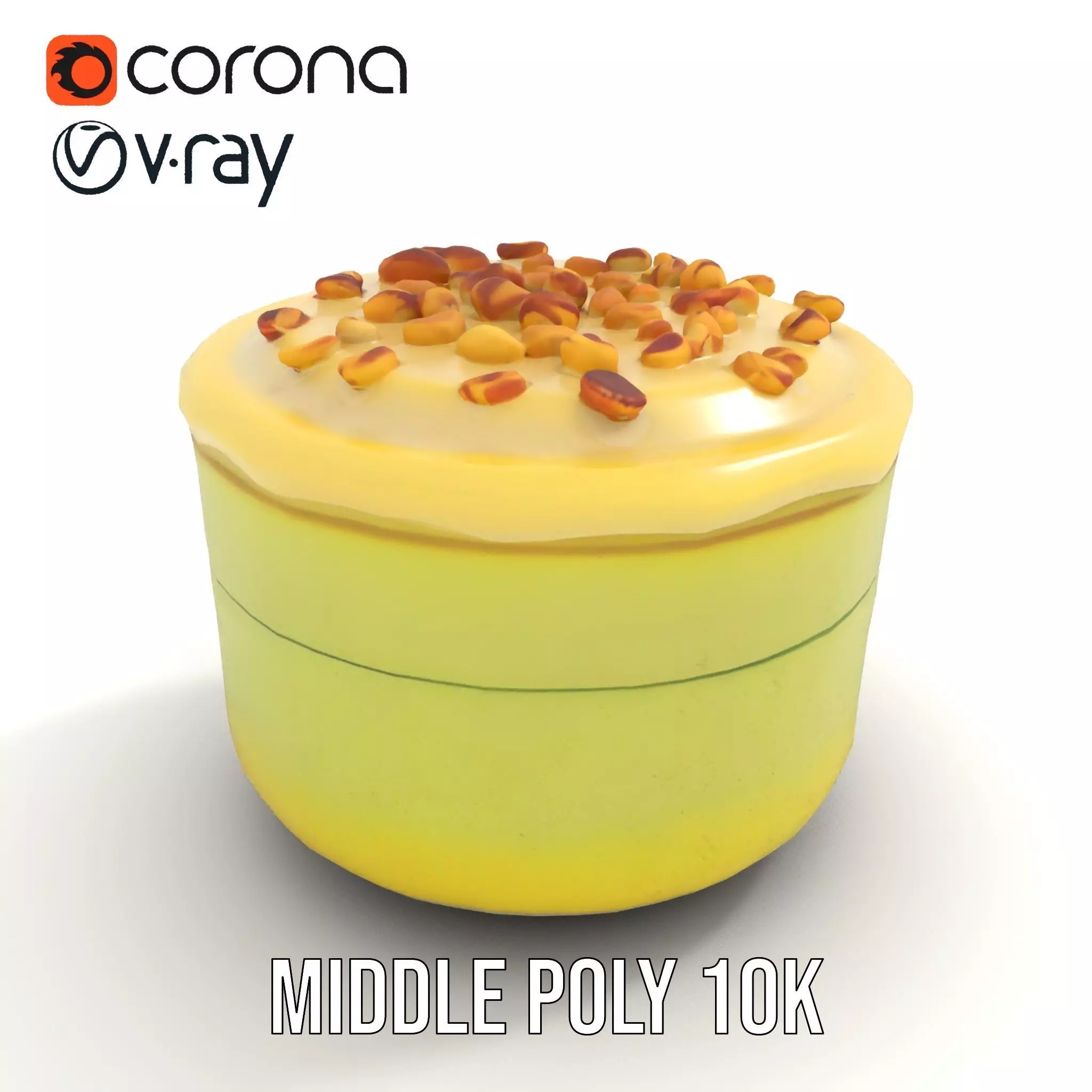 Creamy Pistachio Cake model pack Low-poly 3D model_6