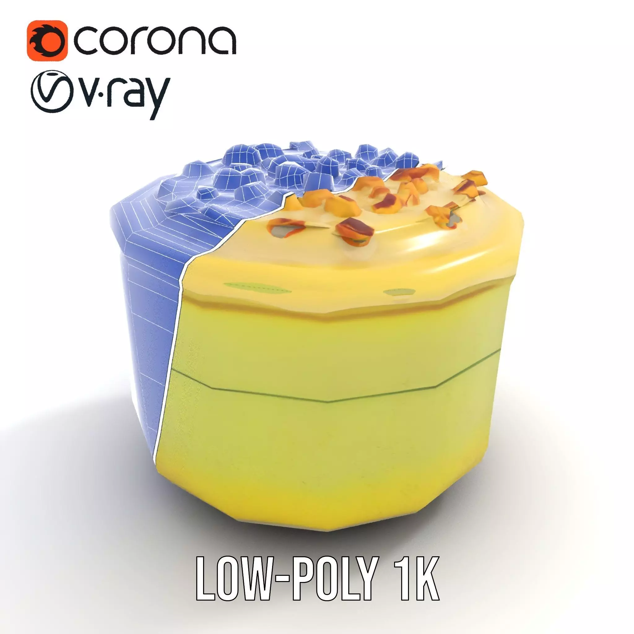 Creamy Pistachio Cake model pack Low-poly 3D model_13