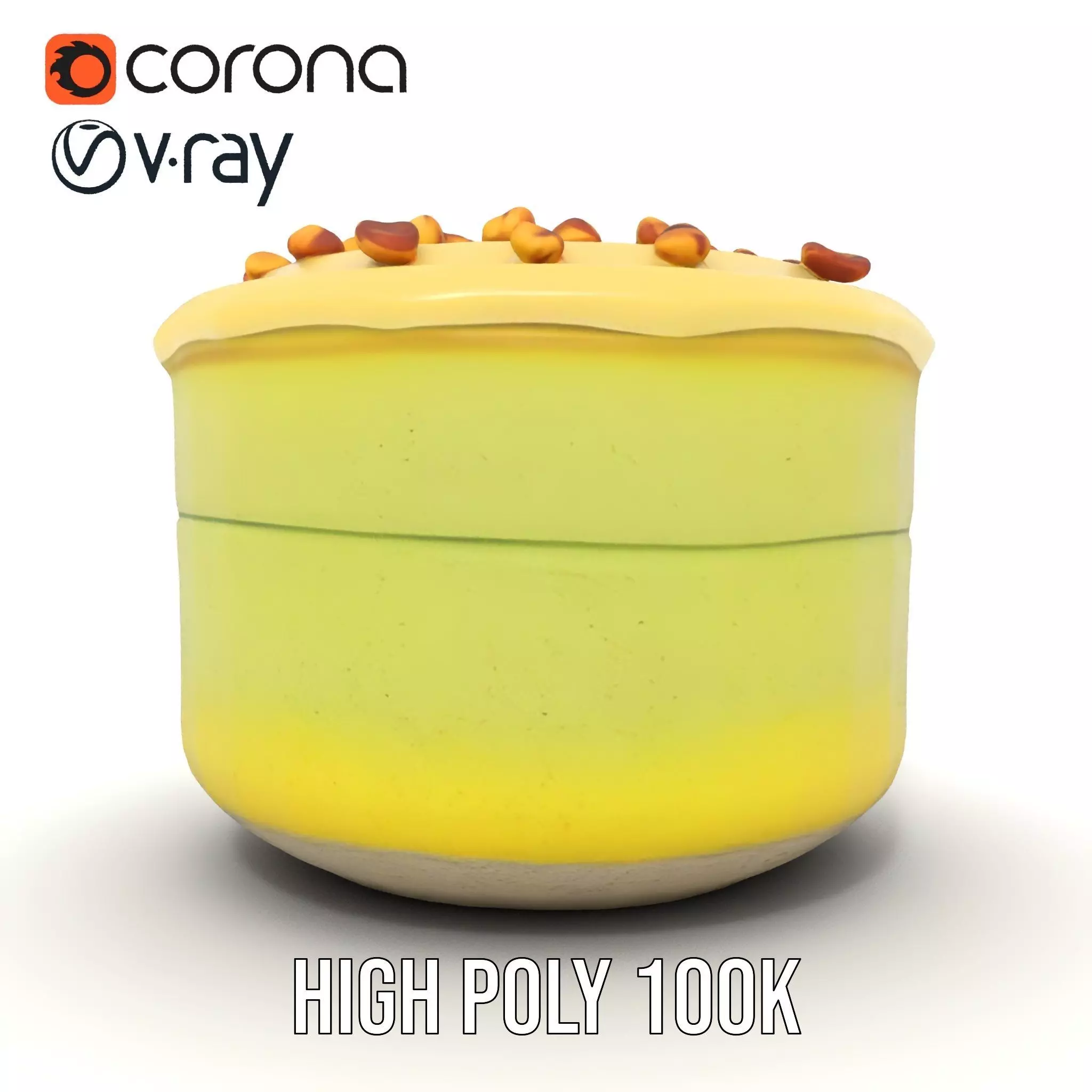 Creamy Pistachio Cake model pack Low-poly 3D model_27