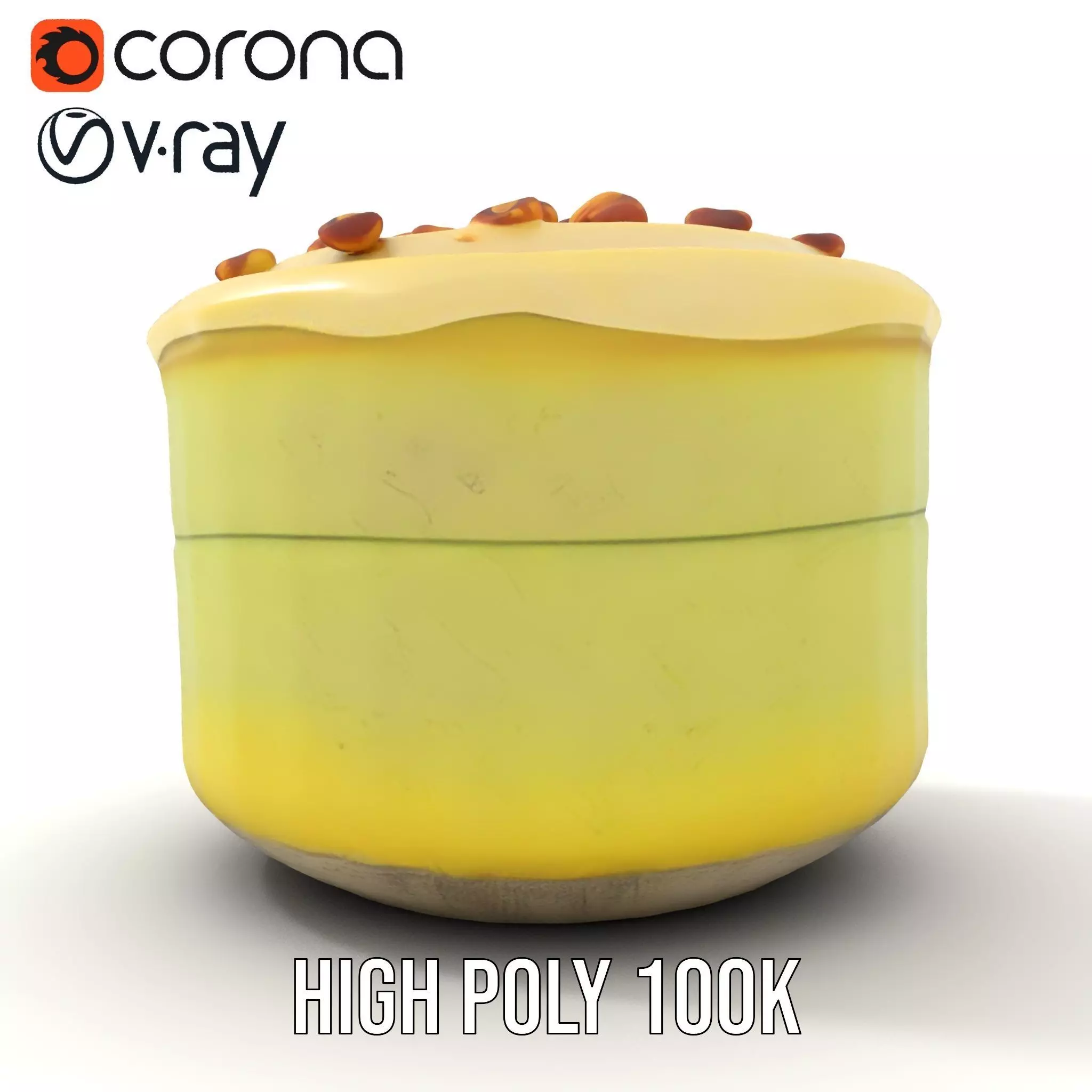 Creamy Pistachio Cake model pack Low-poly 3D model_21