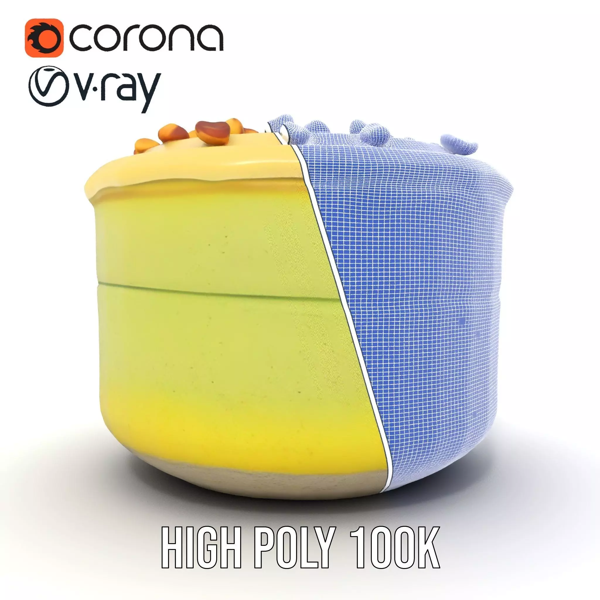 Creamy Pistachio Cake model pack Low-poly 3D model_33