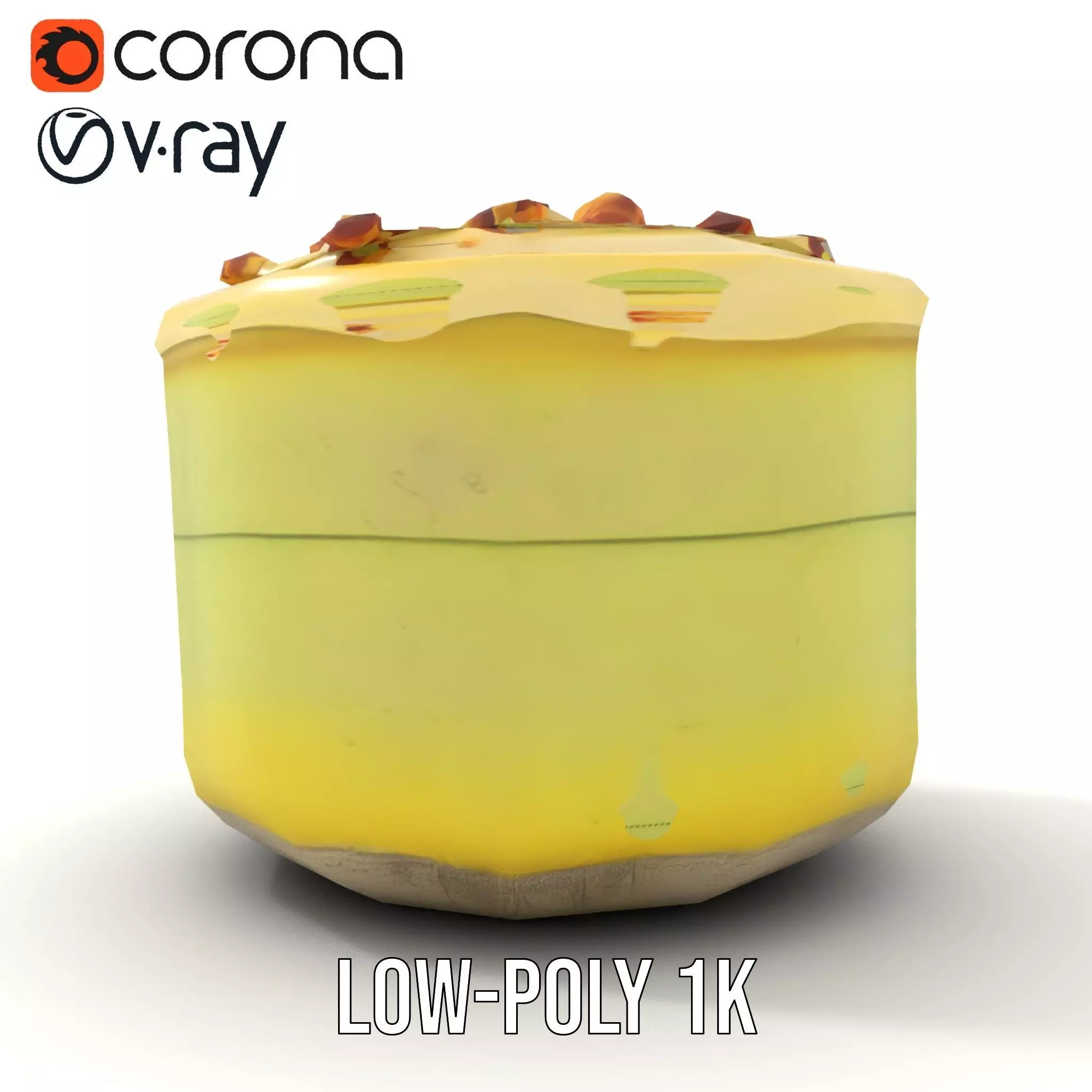 Creamy Pistachio Cake model pack Low-poly 3D model_10