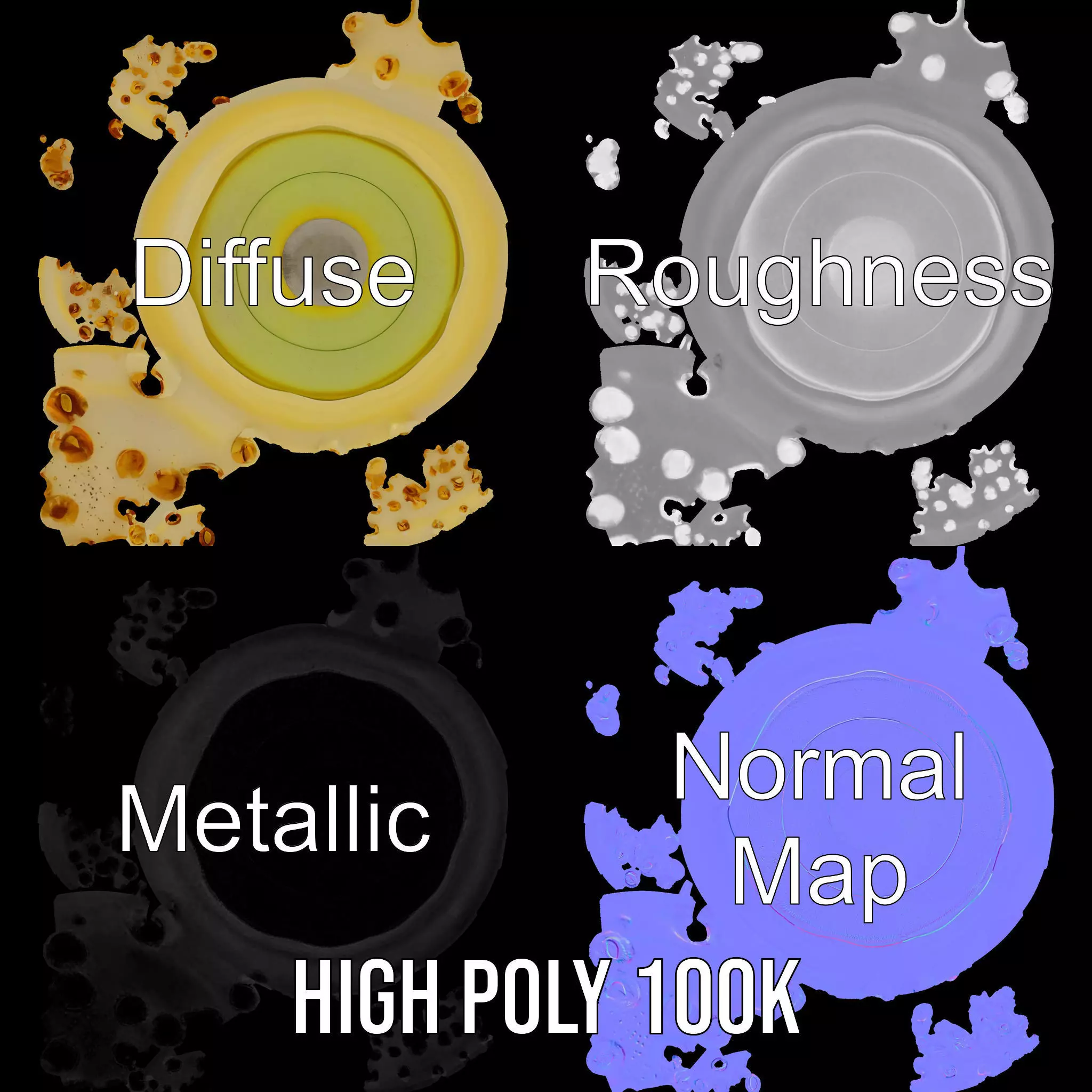 Creamy Pistachio Cake model pack Low-poly 3D model_4