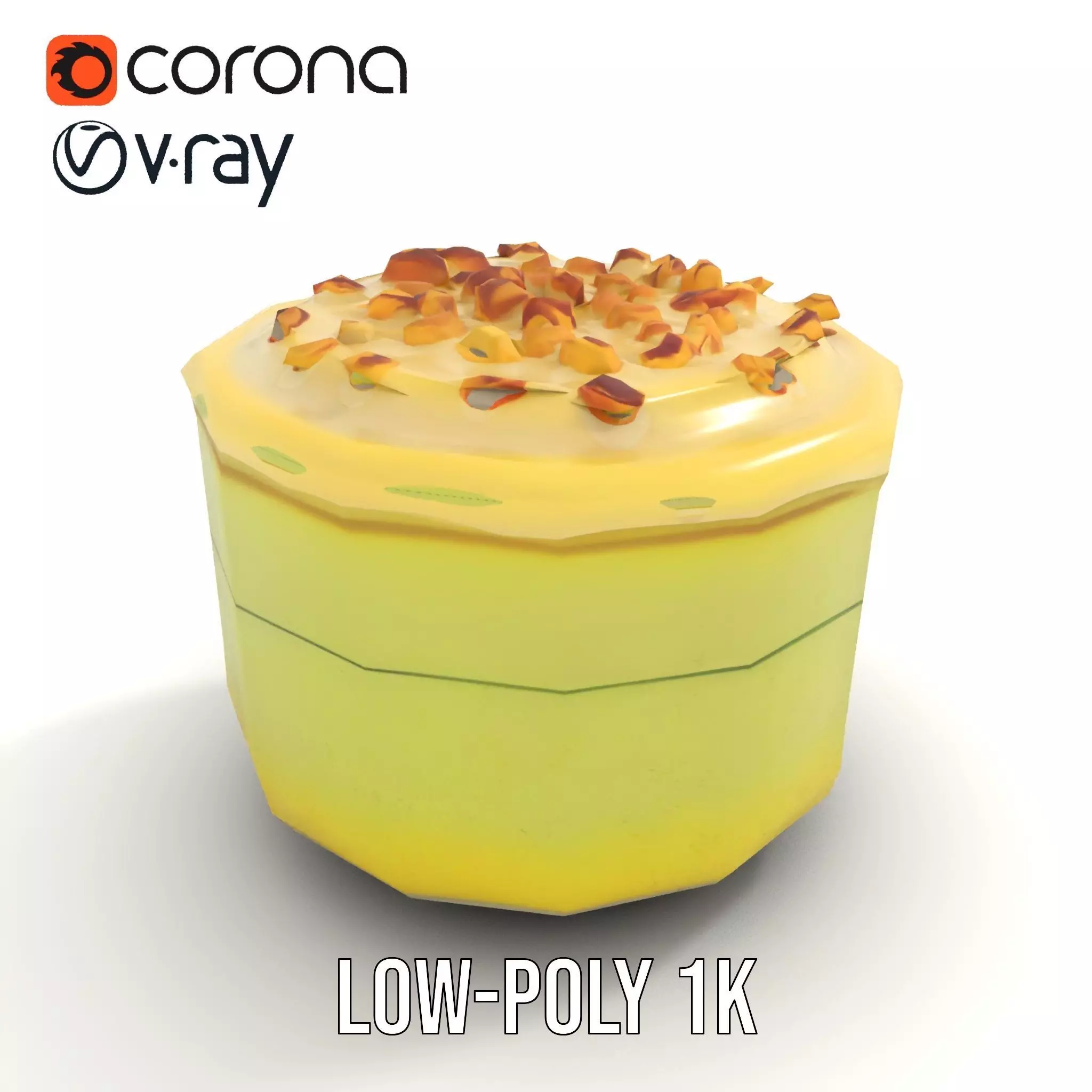 Creamy Pistachio Cake model pack Low-poly 3D model_8