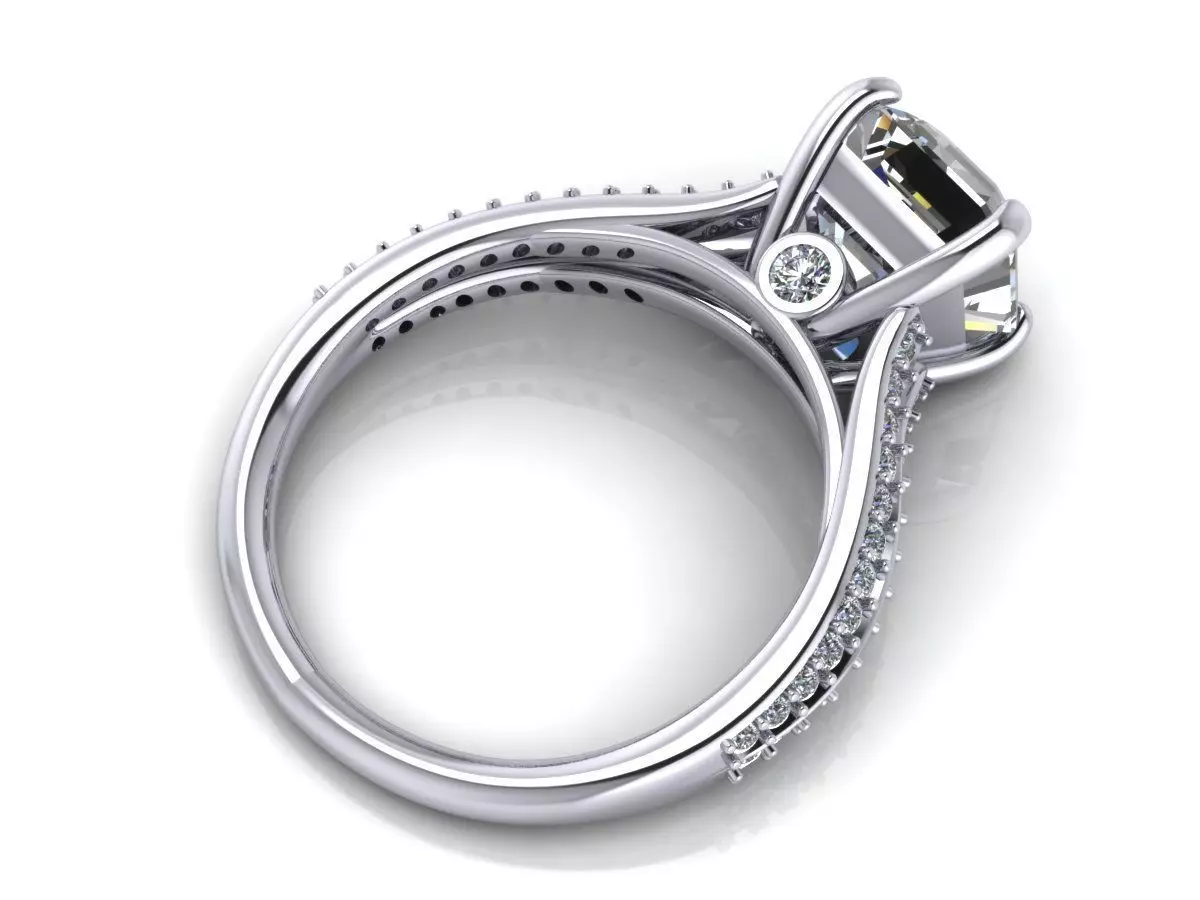 Princess Engagement Ring 3D print model_2