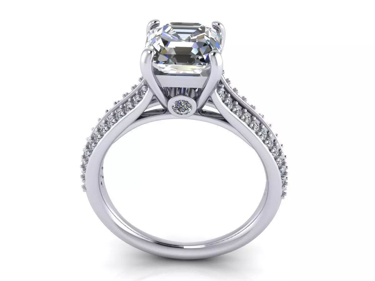 Princess Engagement Ring 3D print model_0