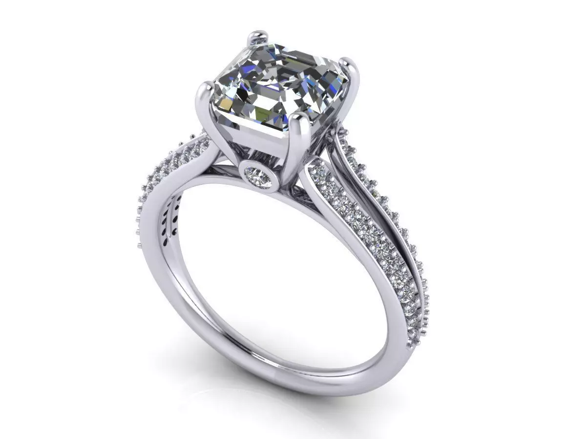 Princess Engagement Ring 3D print model_1