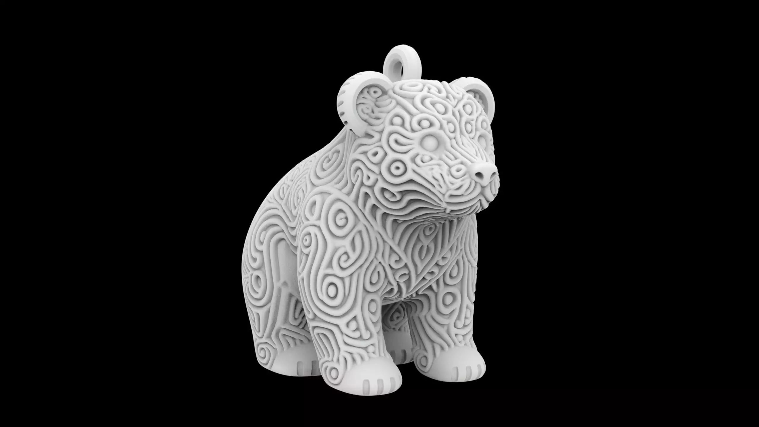 Bear Pendant 3D Print Model 3D print model_0