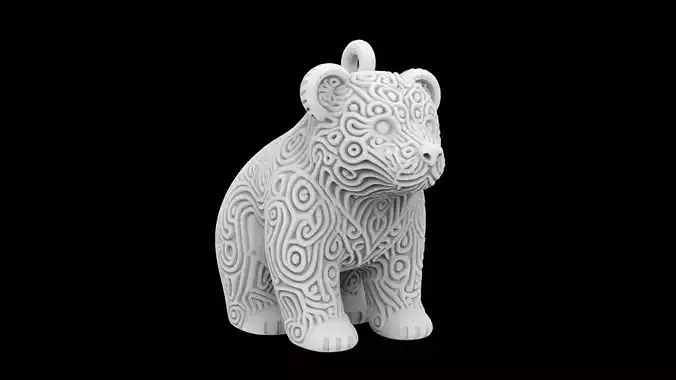 Bear Pendant 3D Print Model