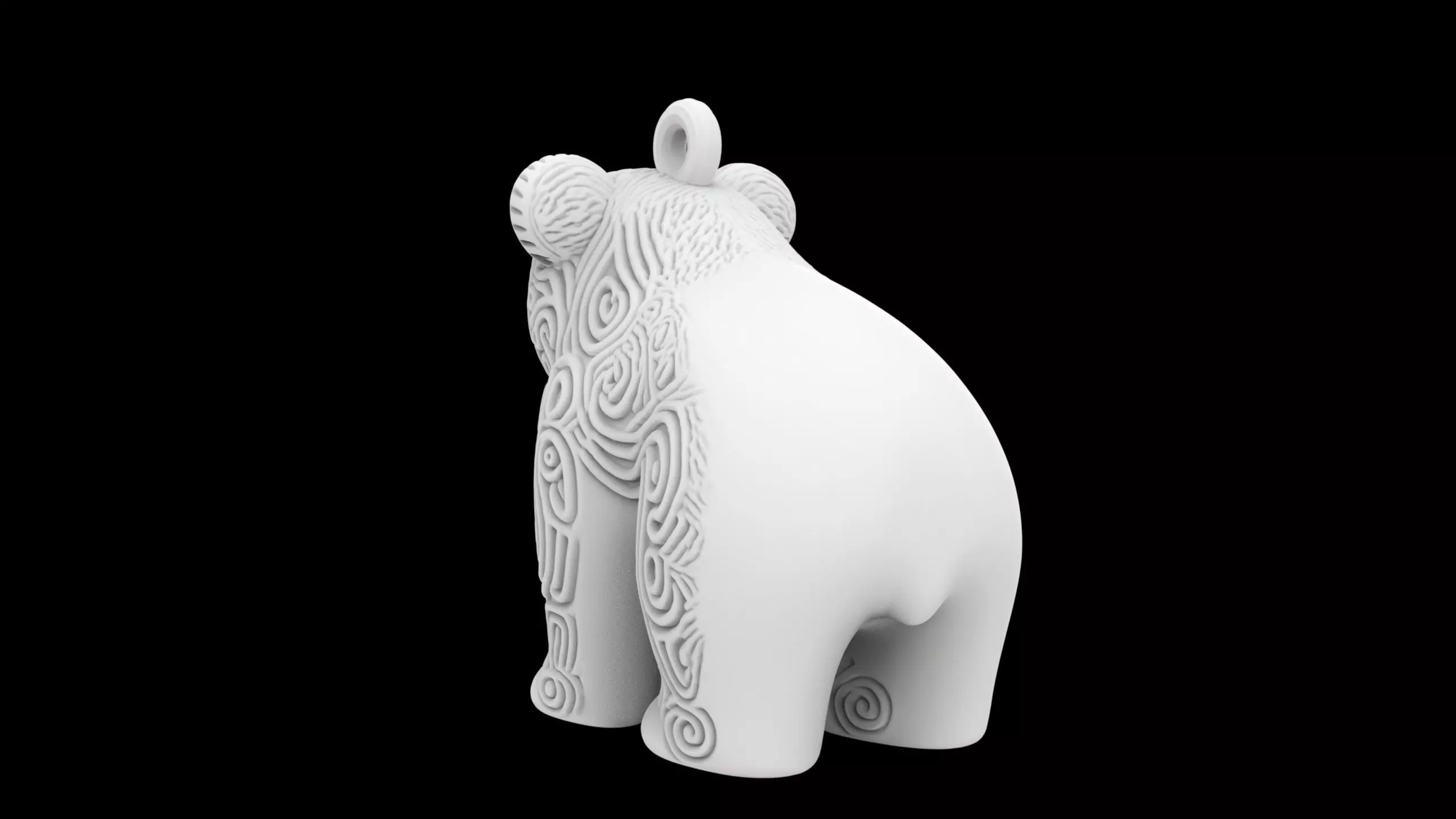Bear Pendant 3D Print Model 3D print model_3