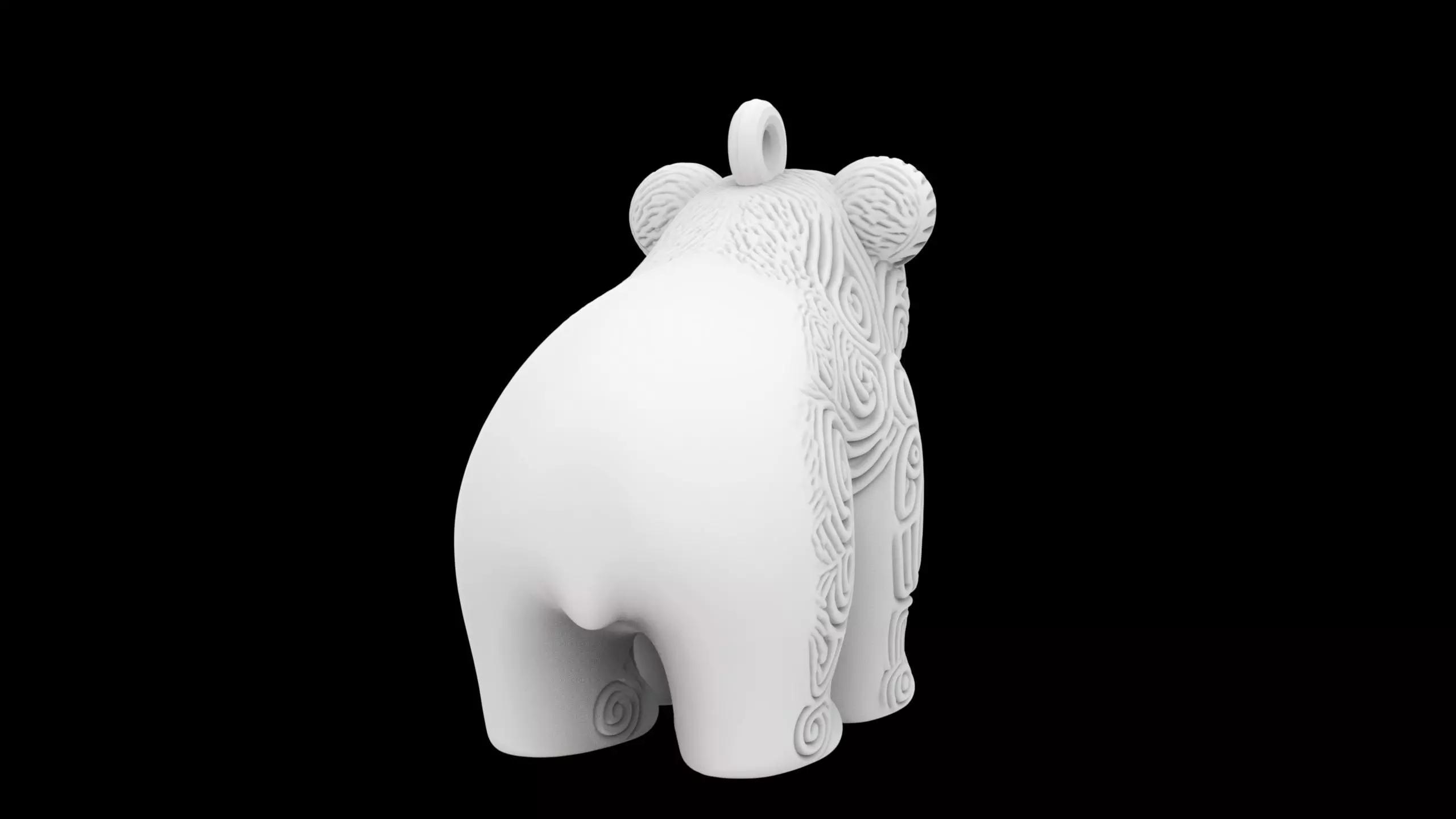 Bear Pendant 3D Print Model 3D print model_4