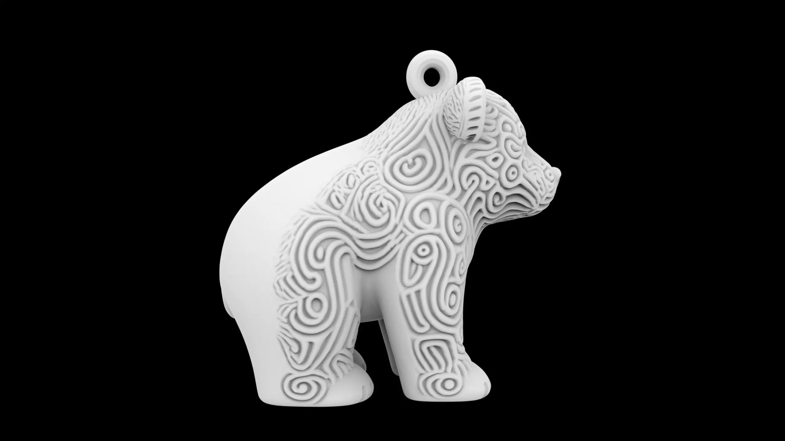 Bear Pendant 3D Print Model 3D print model_5