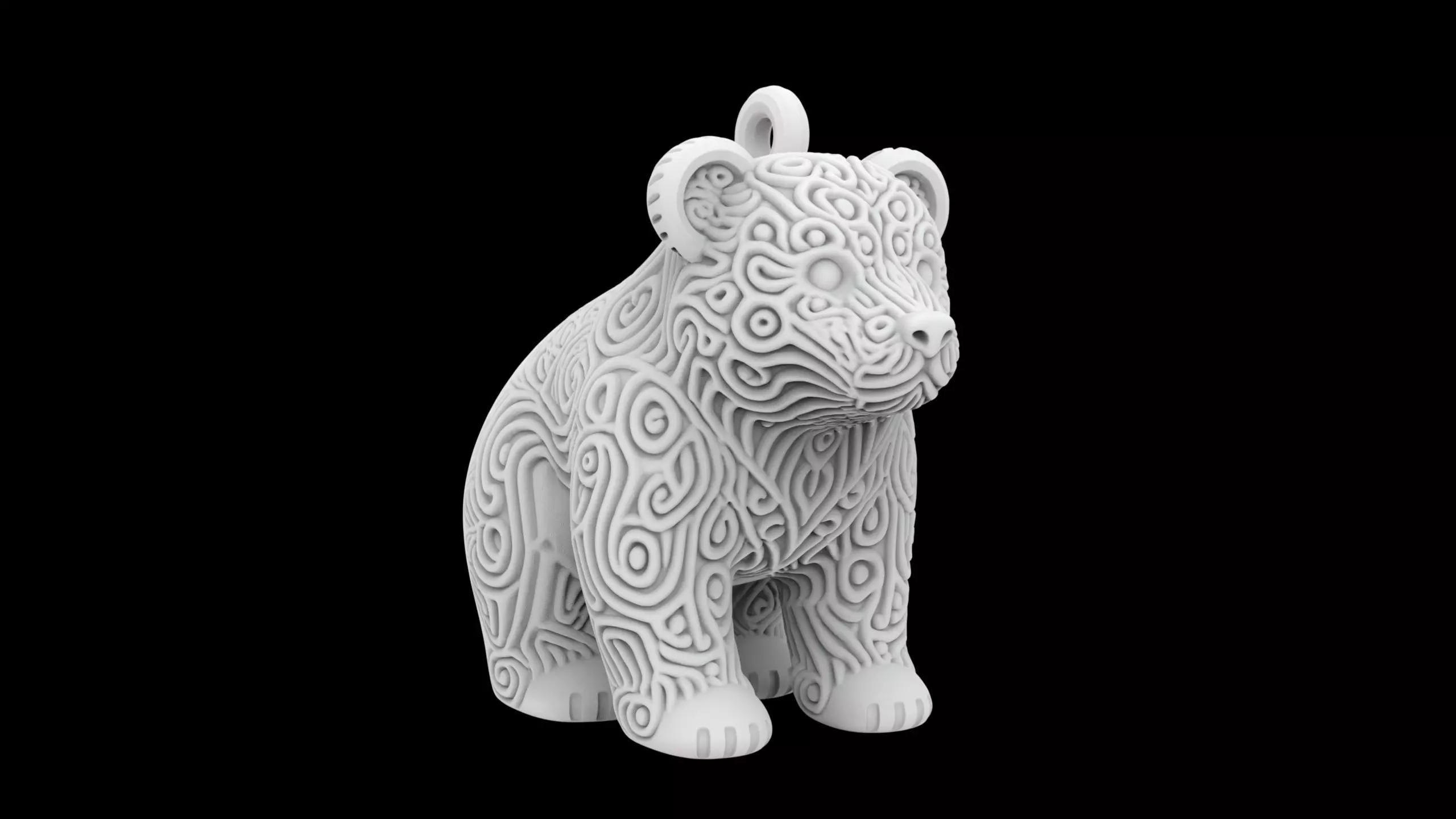 Bear Pendant 3D Print Model 3D print model_6