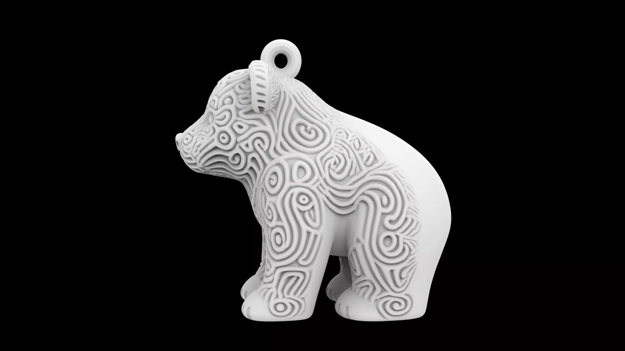 Bear Pendant 3D Print Model 3D print model_2