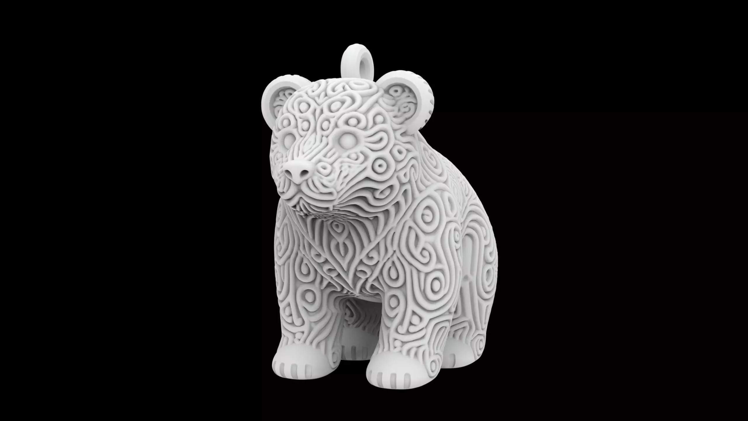Bear Pendant 3D Print Model 3D print model_1