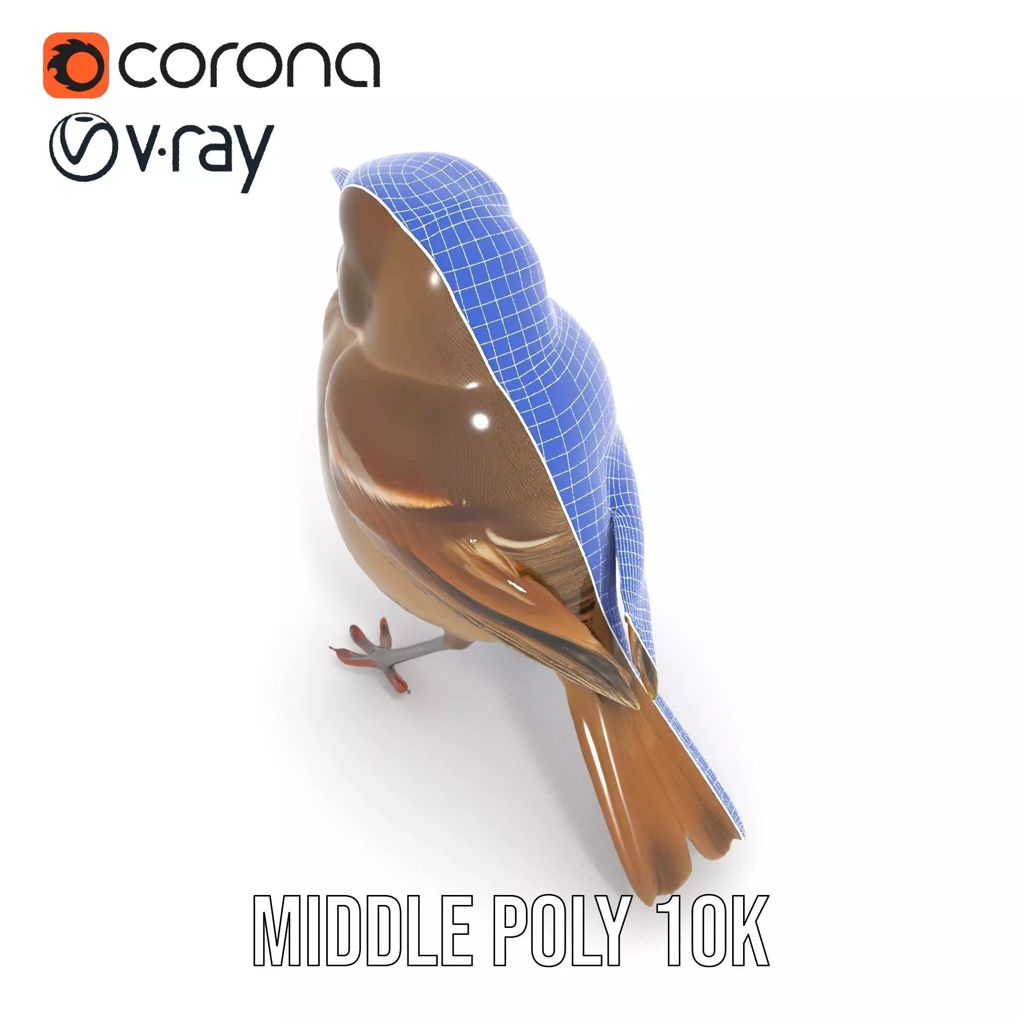 Golden Feathered Bird model pack Low-poly 3D model_22