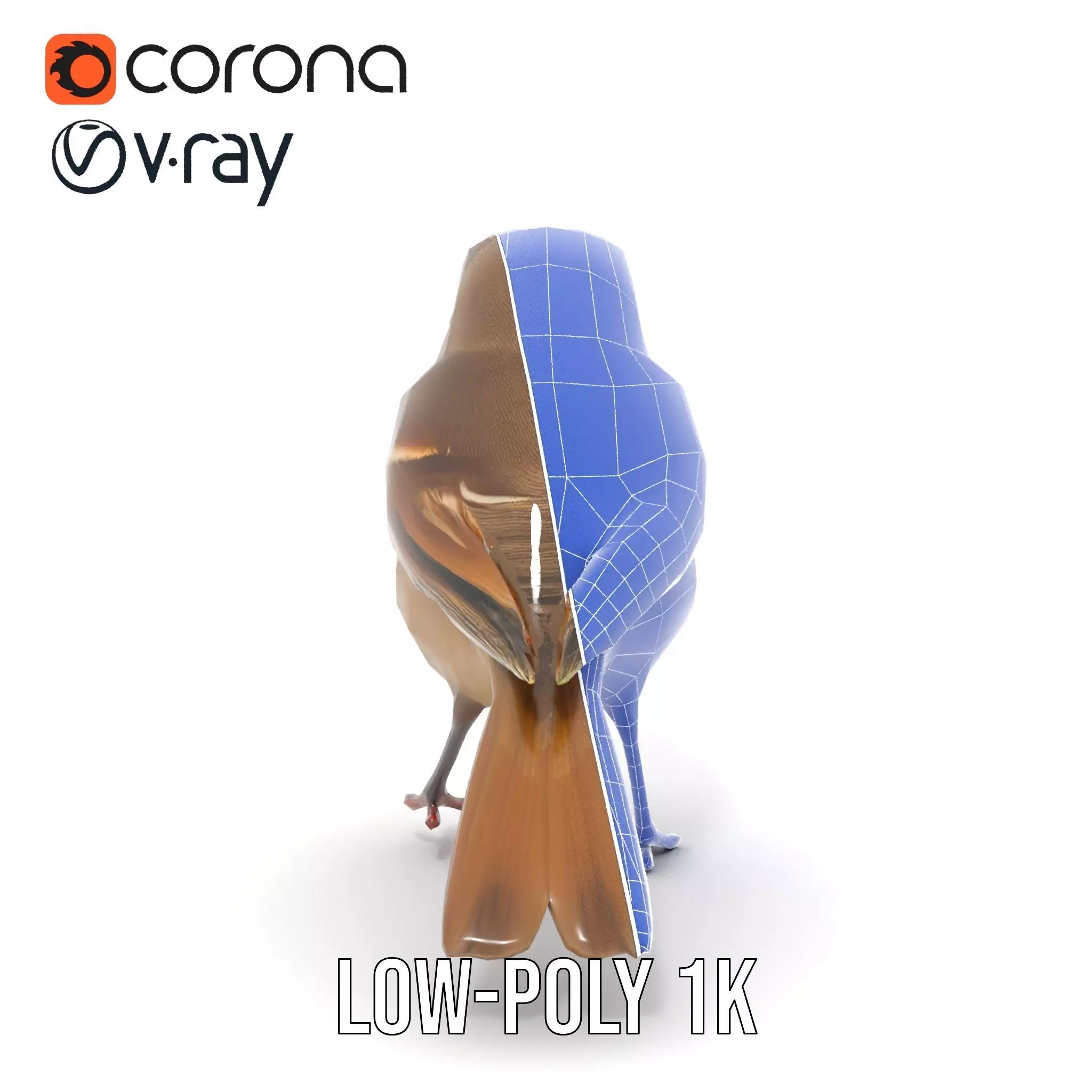 Golden Feathered Bird model pack Low-poly 3D model_29