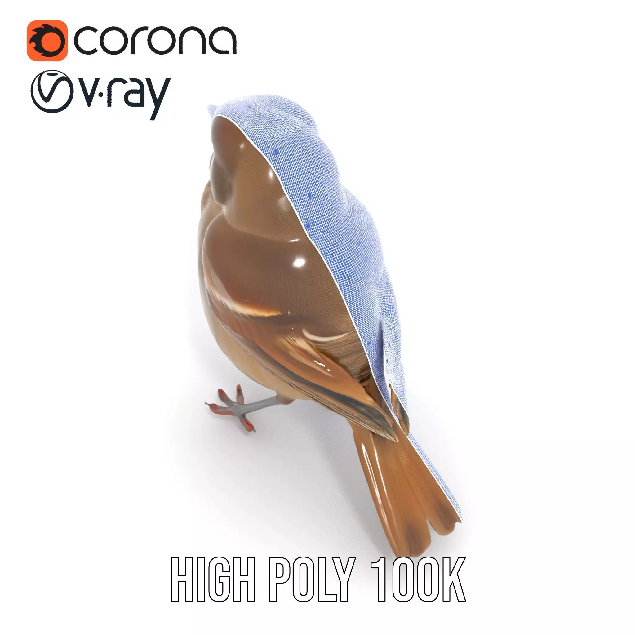 Golden Feathered Bird model pack Low-poly 3D model_33