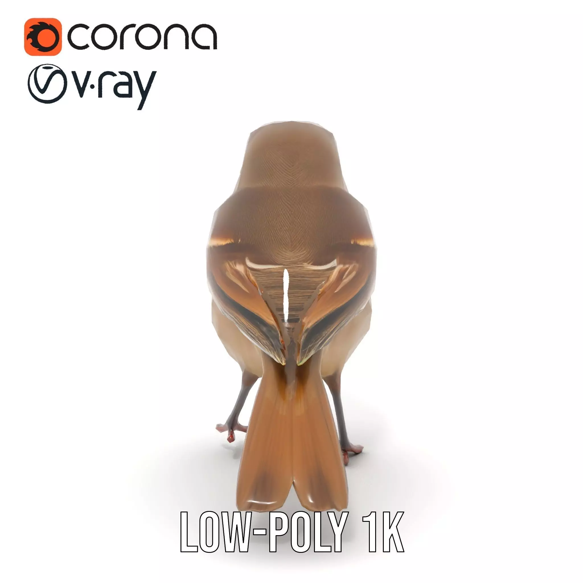 Golden Feathered Bird model pack Low-poly 3D model_10