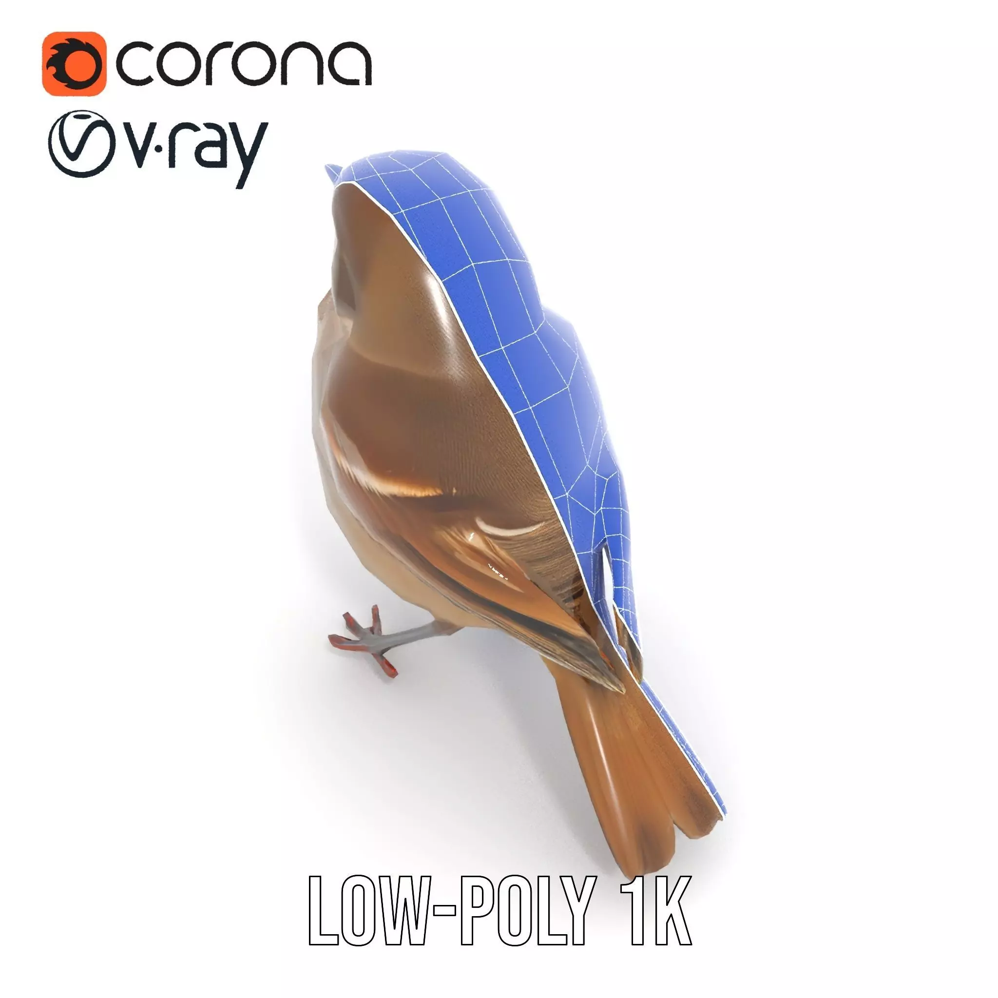 Golden Feathered Bird model pack Low-poly 3D model_20