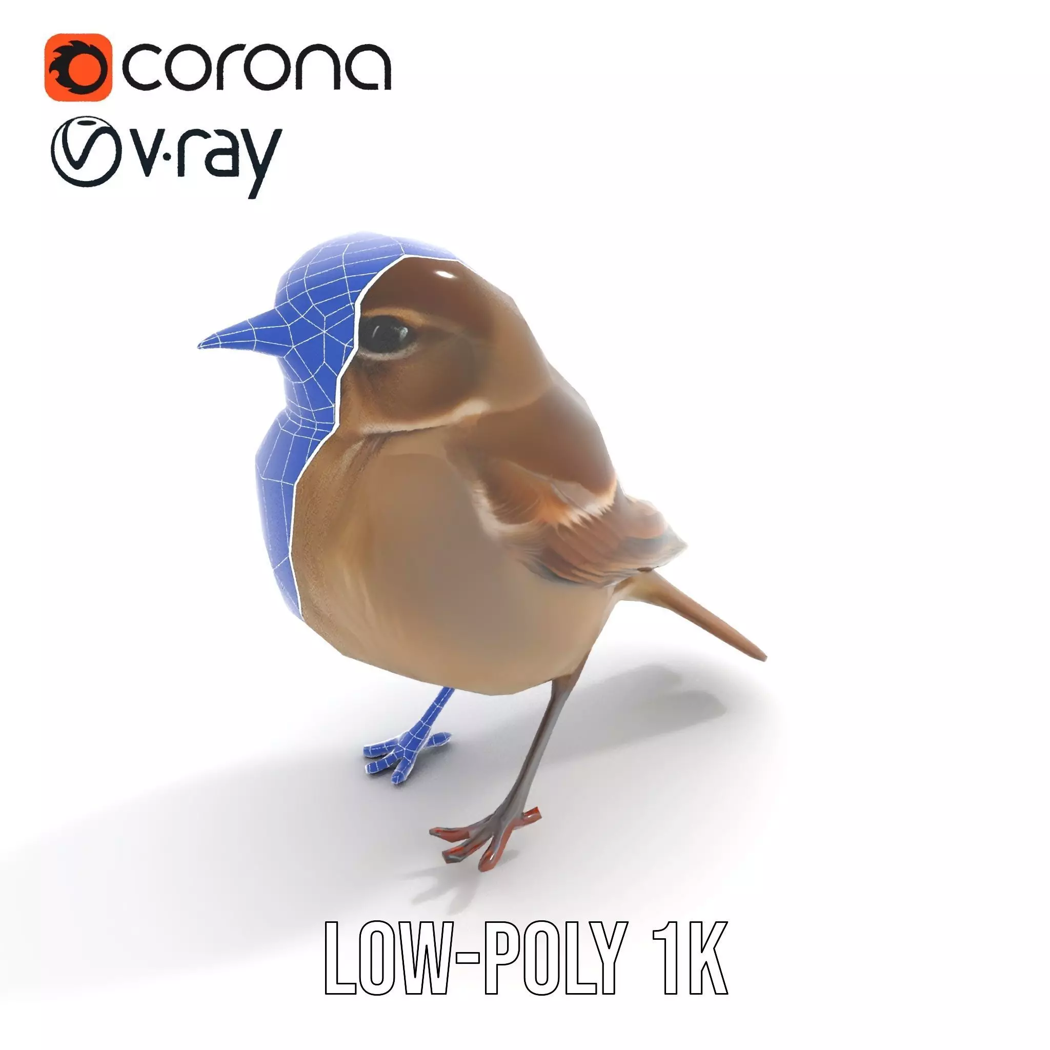 Golden Feathered Bird model pack Low-poly 3D model_32