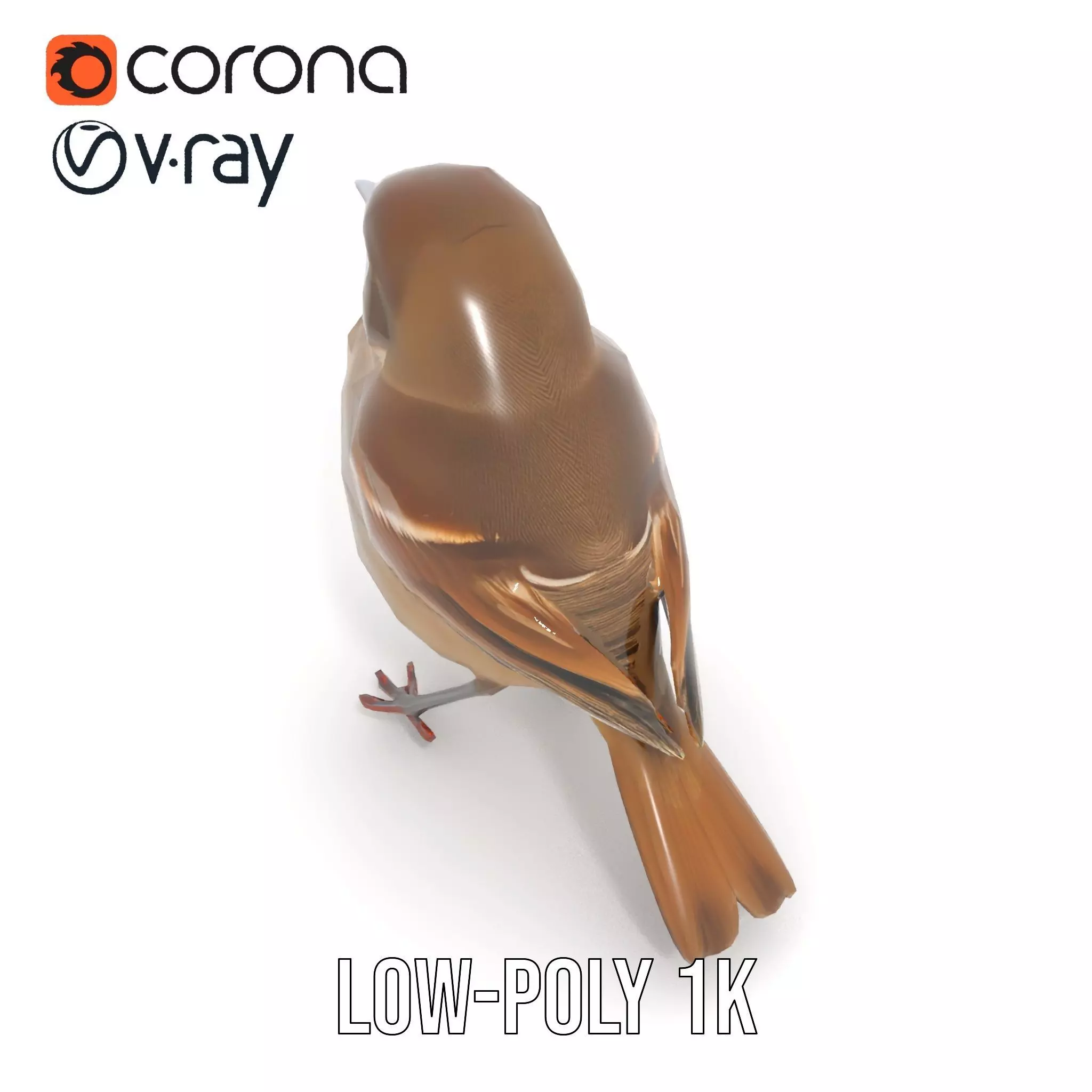 Golden Feathered Bird model pack Low-poly 3D model_8