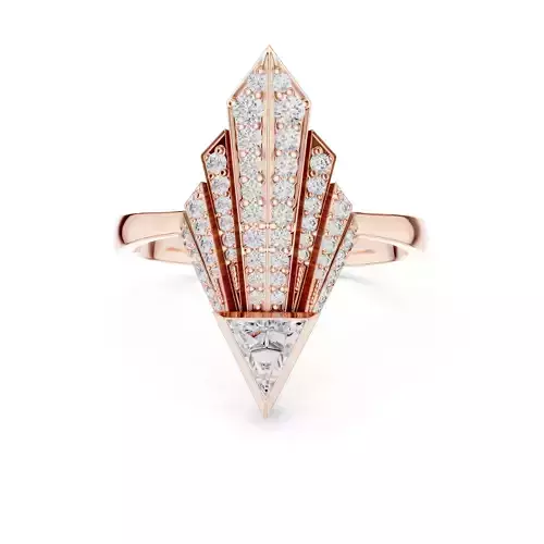 Tringle Diamond Kite Shape Engagement Wedding Ring 3DM STL Video 3D print model Tringle Diamond Kite Shape Engagement Wedding Ring 3DM STL Video 3D print model