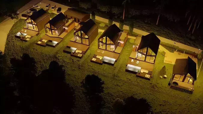 Cottage Resort with SPA 3D model 5