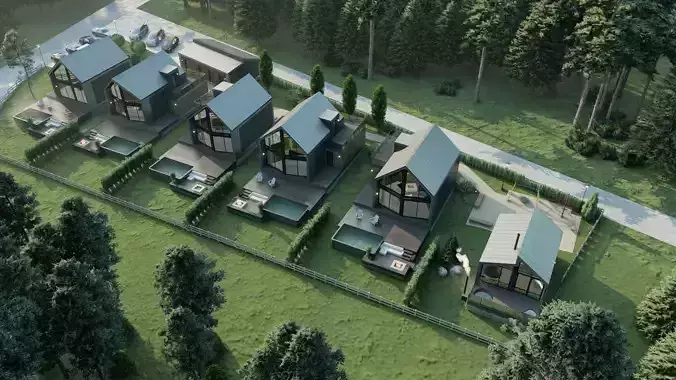 Cottage Resort with SPA 3D model 6