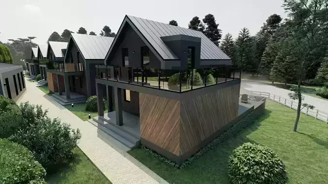 Cottage Resort with SPA 3D model 7
