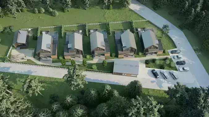 Cottage Resort with SPA 3D model 2