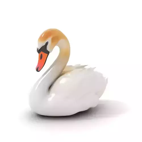 Elegant White Swan model pack Low-poly 3D model