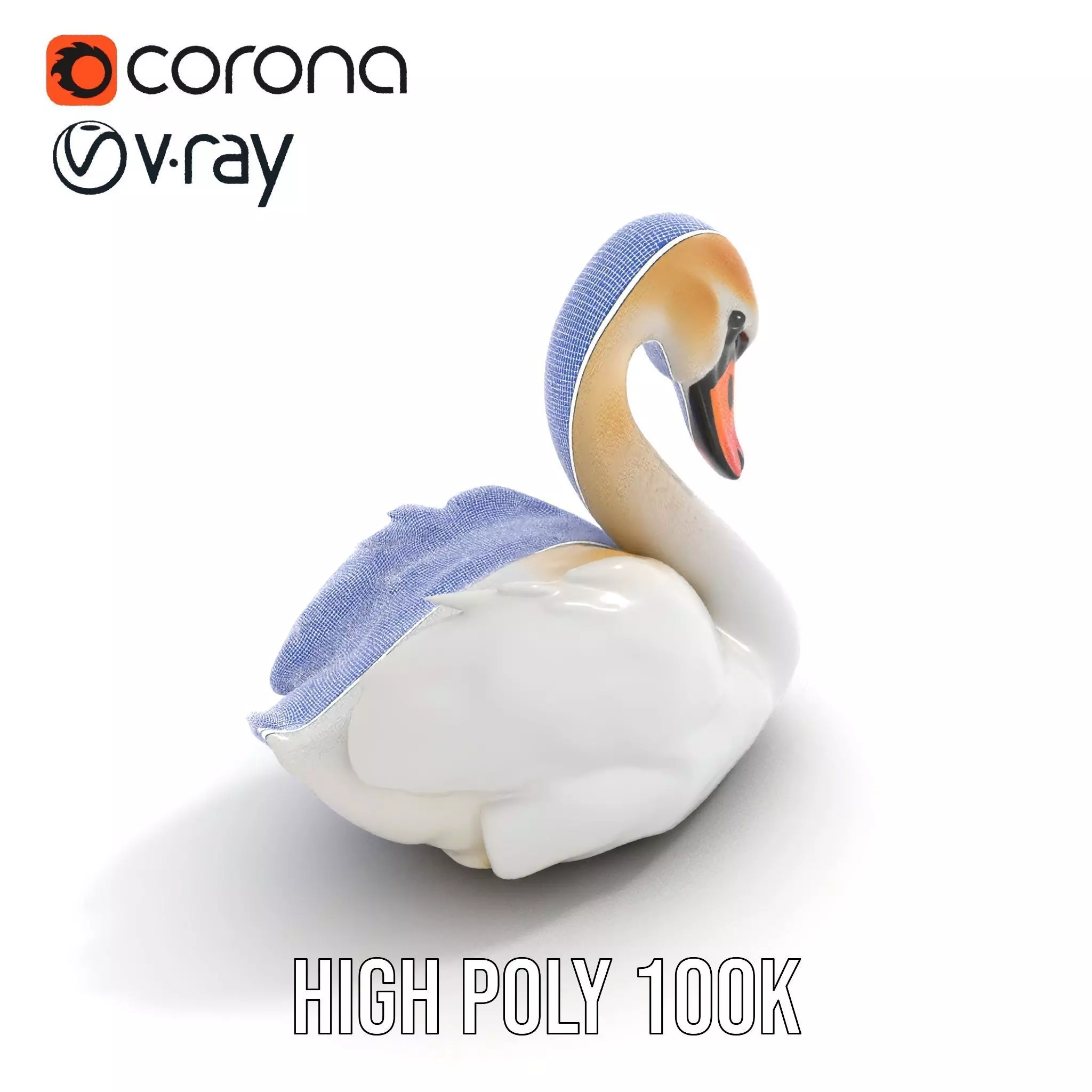 Elegant White Swan model pack Low-poly 3D model_35