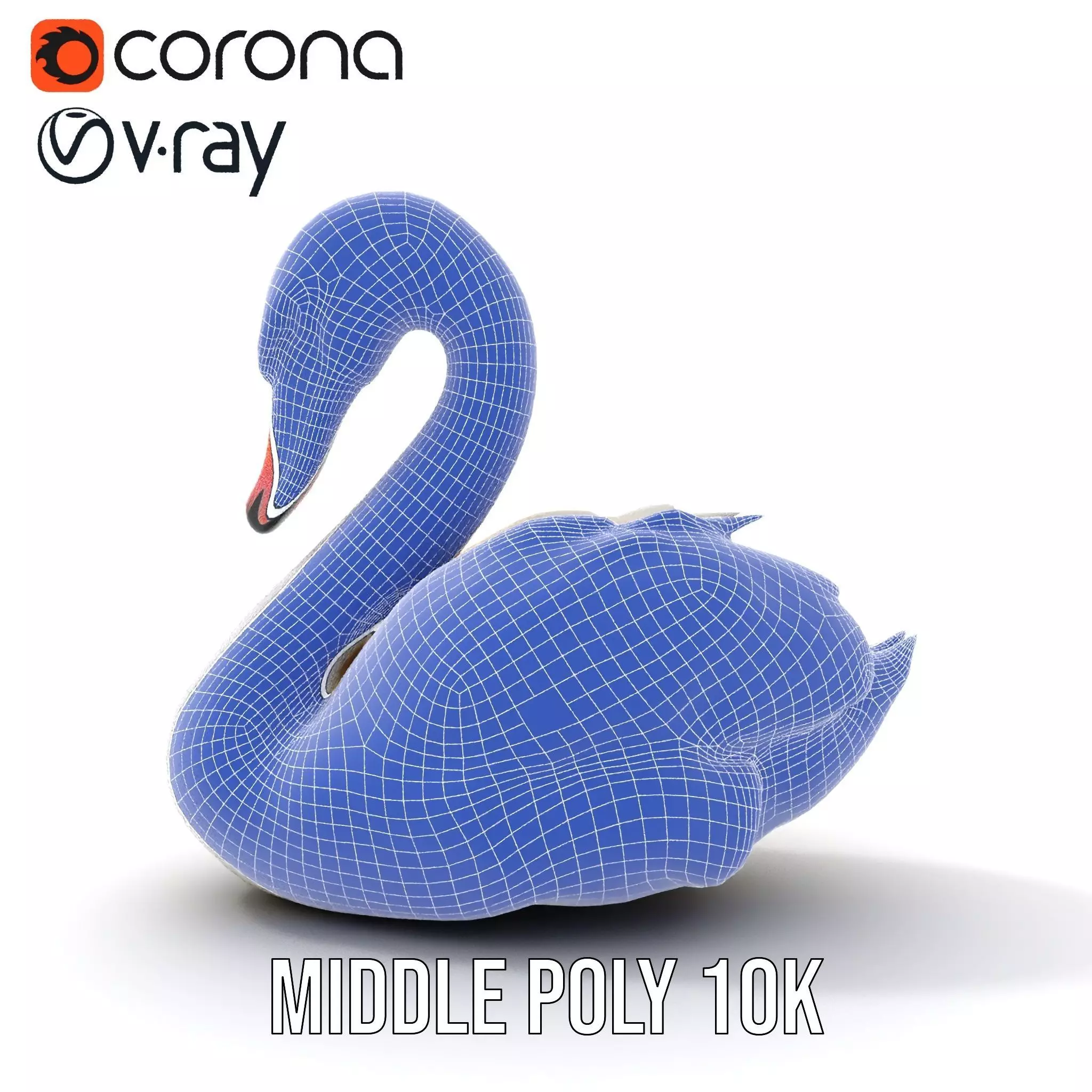 Elegant White Swan model pack Low-poly 3D model_28