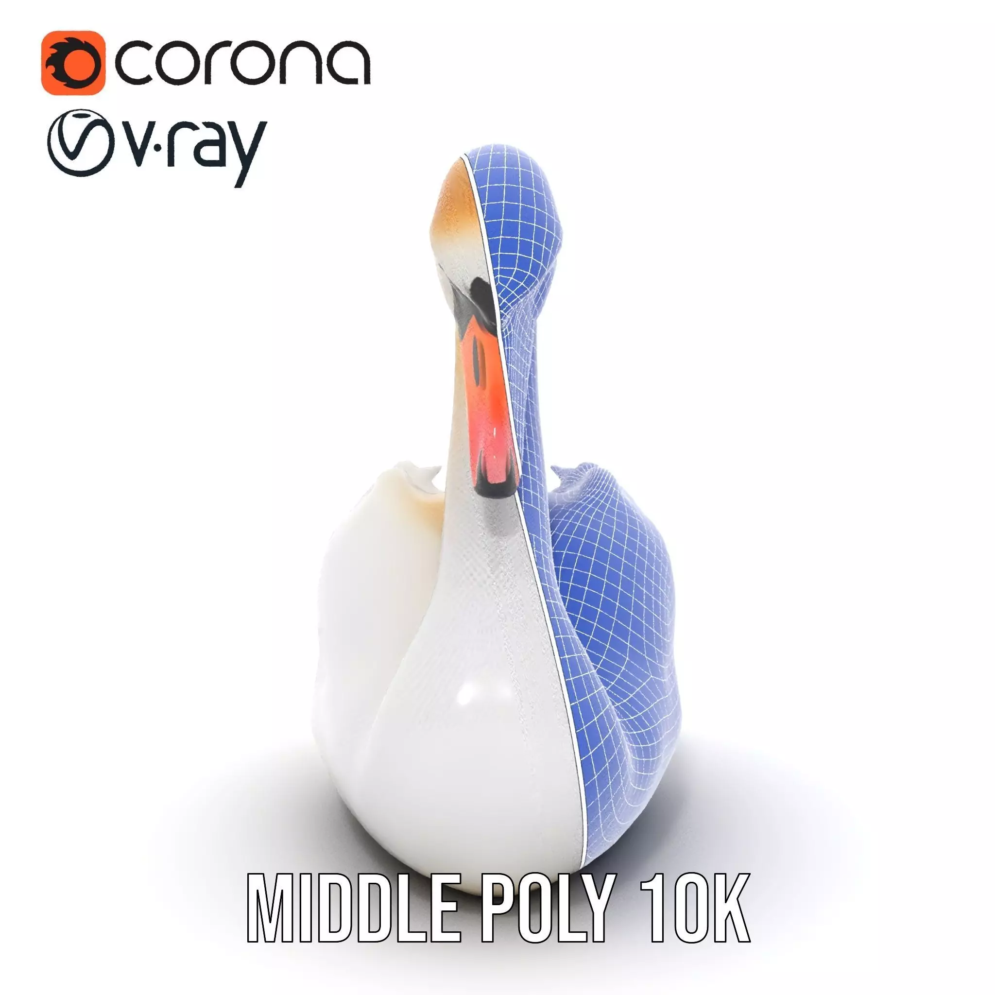 Elegant White Swan model pack Low-poly 3D model_25