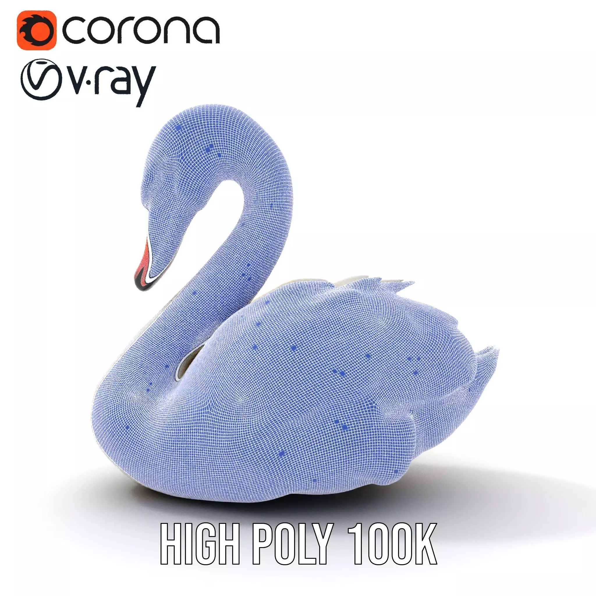 Elegant White Swan model pack Low-poly 3D model_32