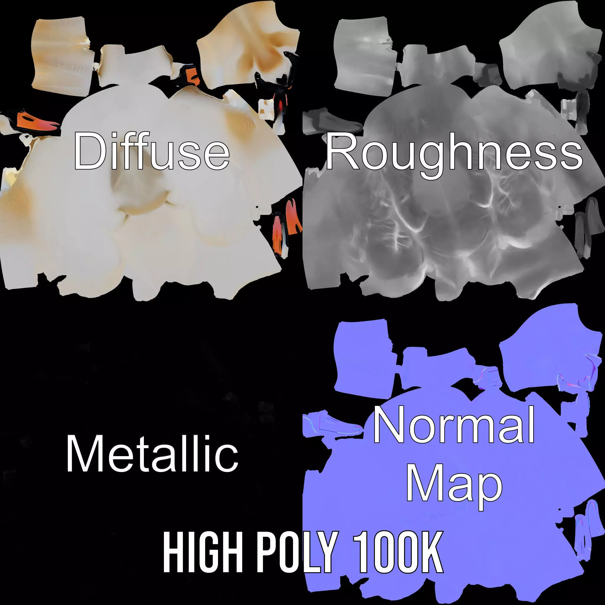 Elegant White Swan model pack Low-poly 3D model_4