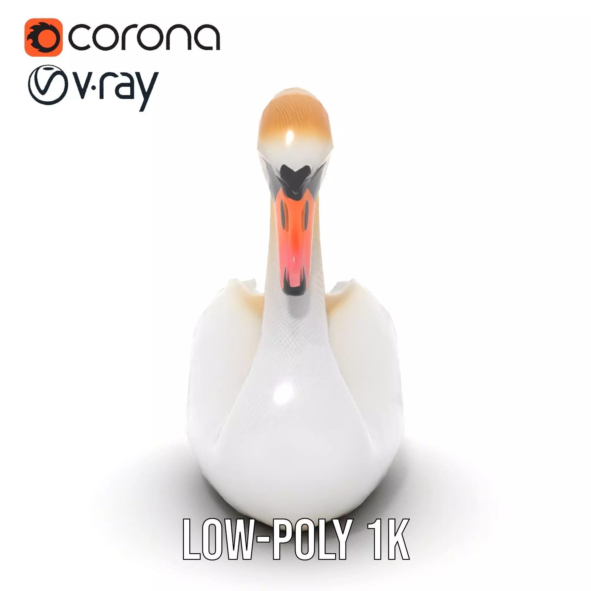 Elegant White Swan model pack Low-poly 3D model_21