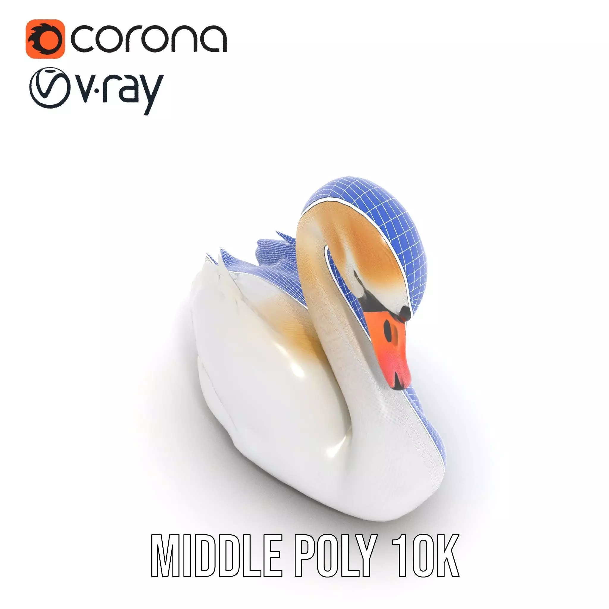 Elegant White Swan model pack Low-poly 3D model_14