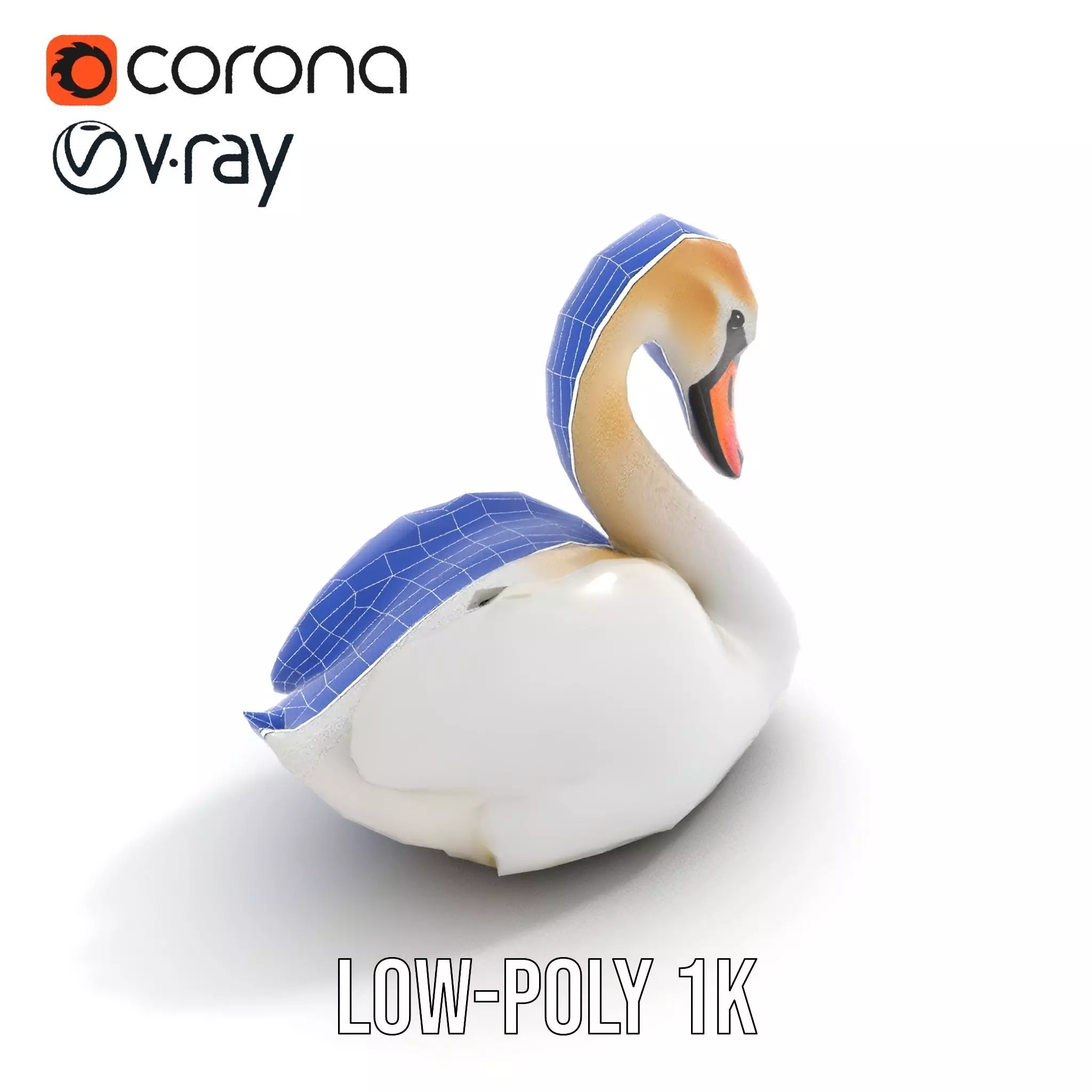 Elegant White Swan model pack Low-poly 3D model_29