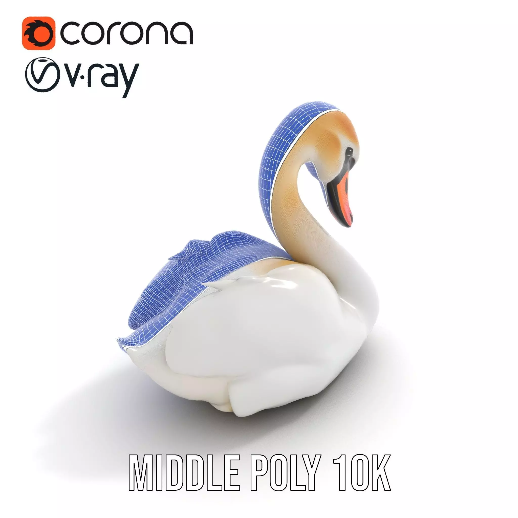 Elegant White Swan model pack Low-poly 3D model_7