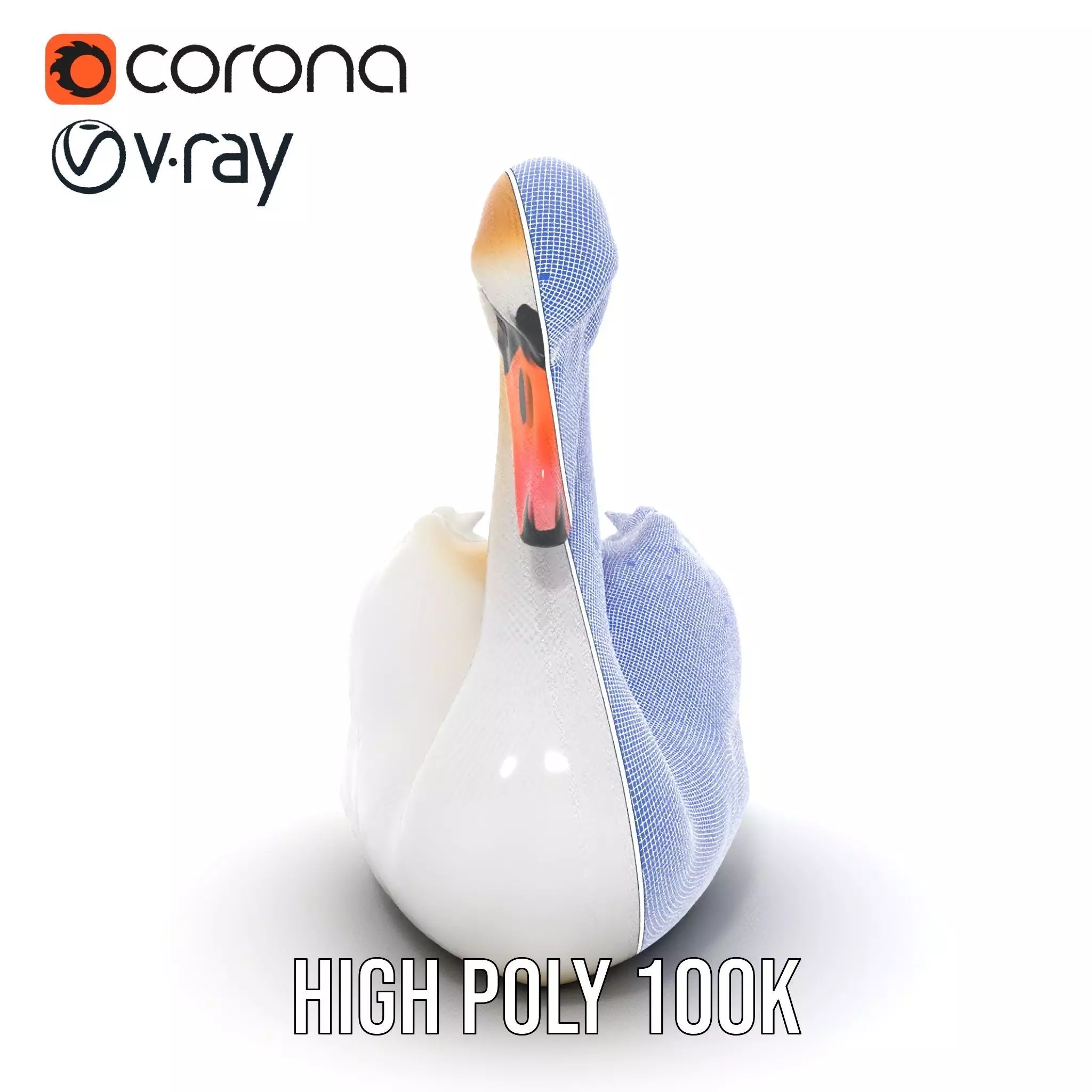 Elegant White Swan model pack Low-poly 3D model_33