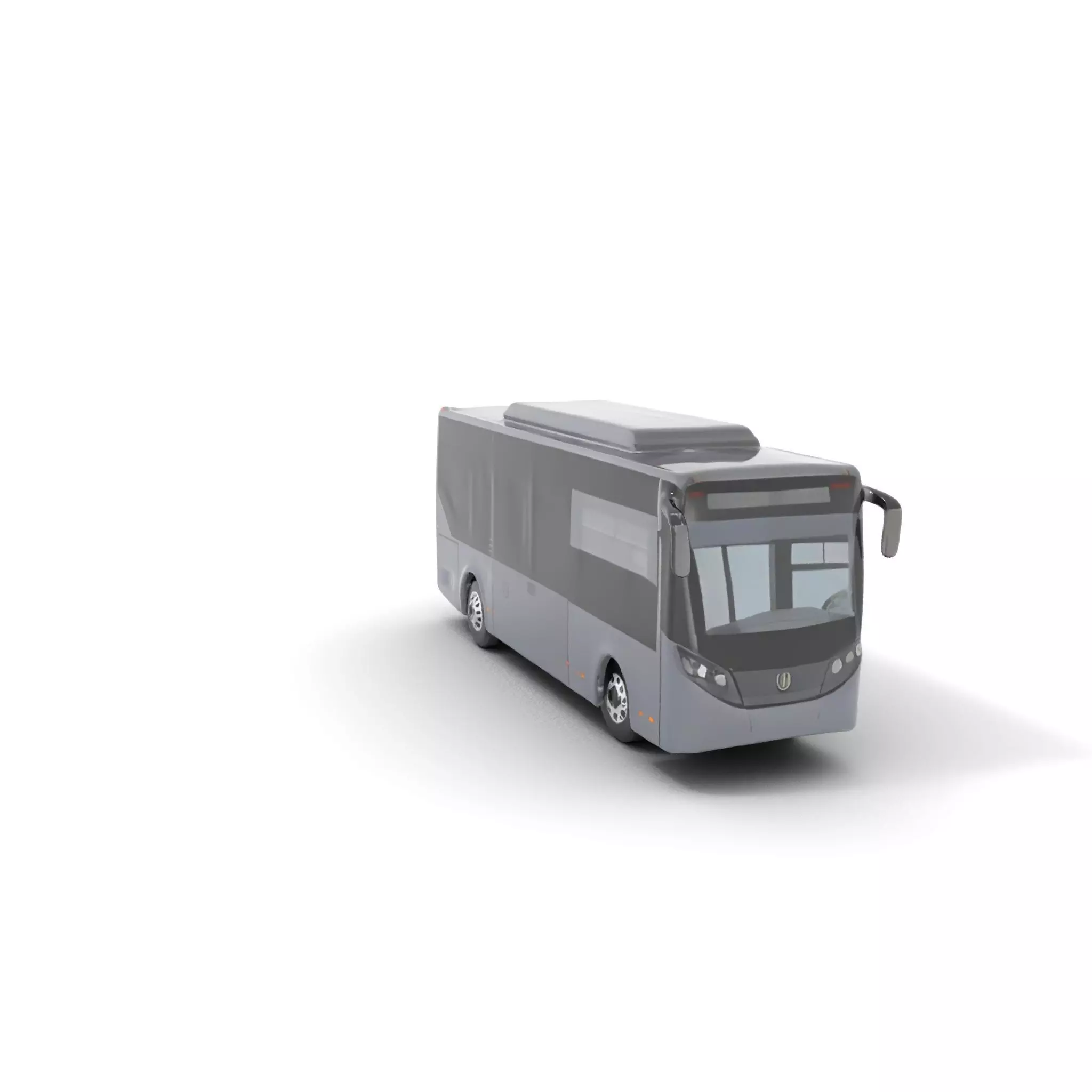 Gray Urban Bus model pack Low-poly 3D model_0