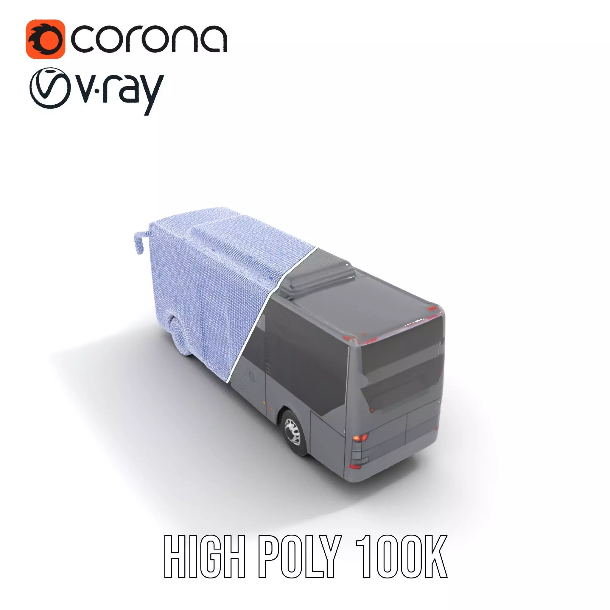 Gray Urban Bus model pack Low-poly 3D model_32