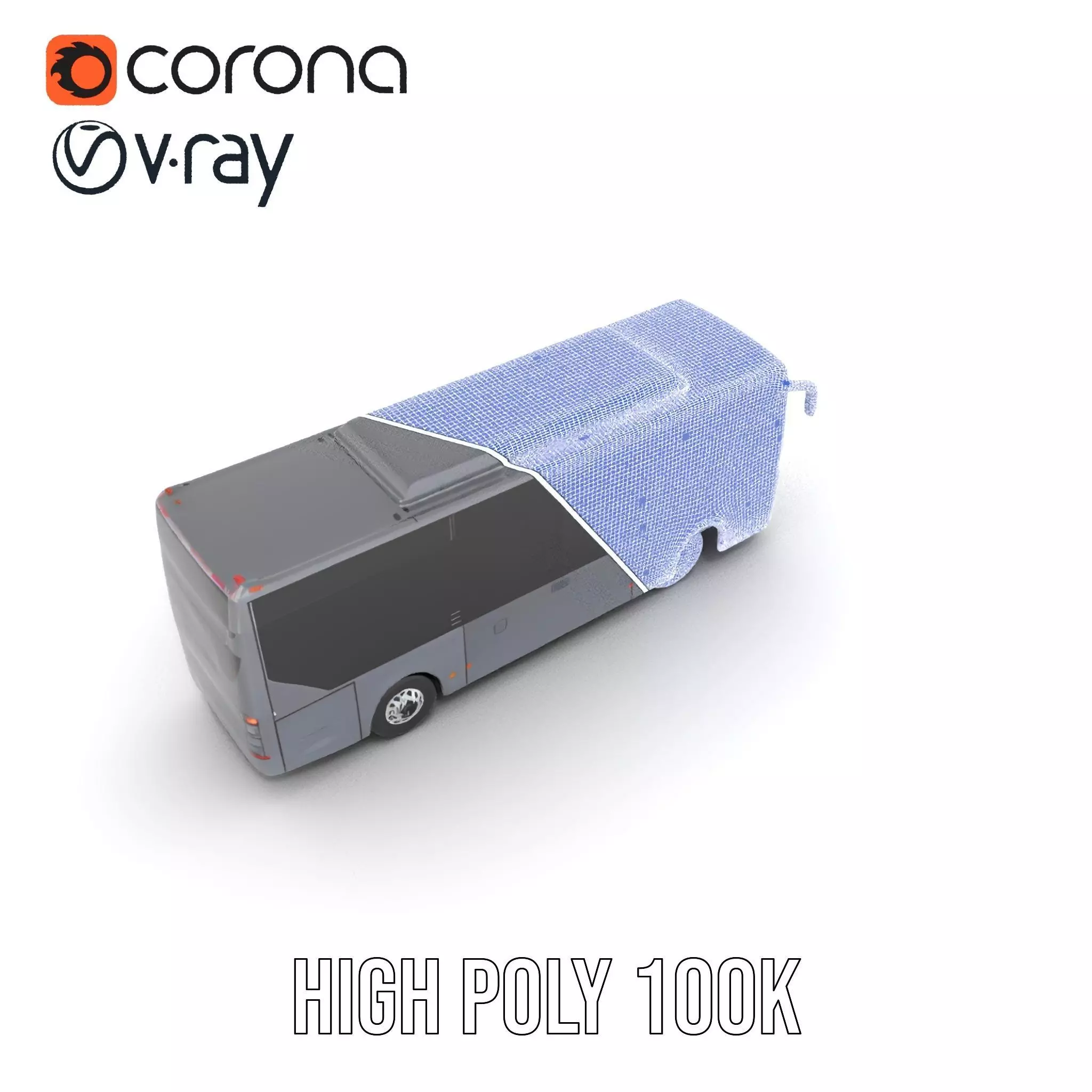 Gray Urban Bus model pack Low-poly 3D model_33