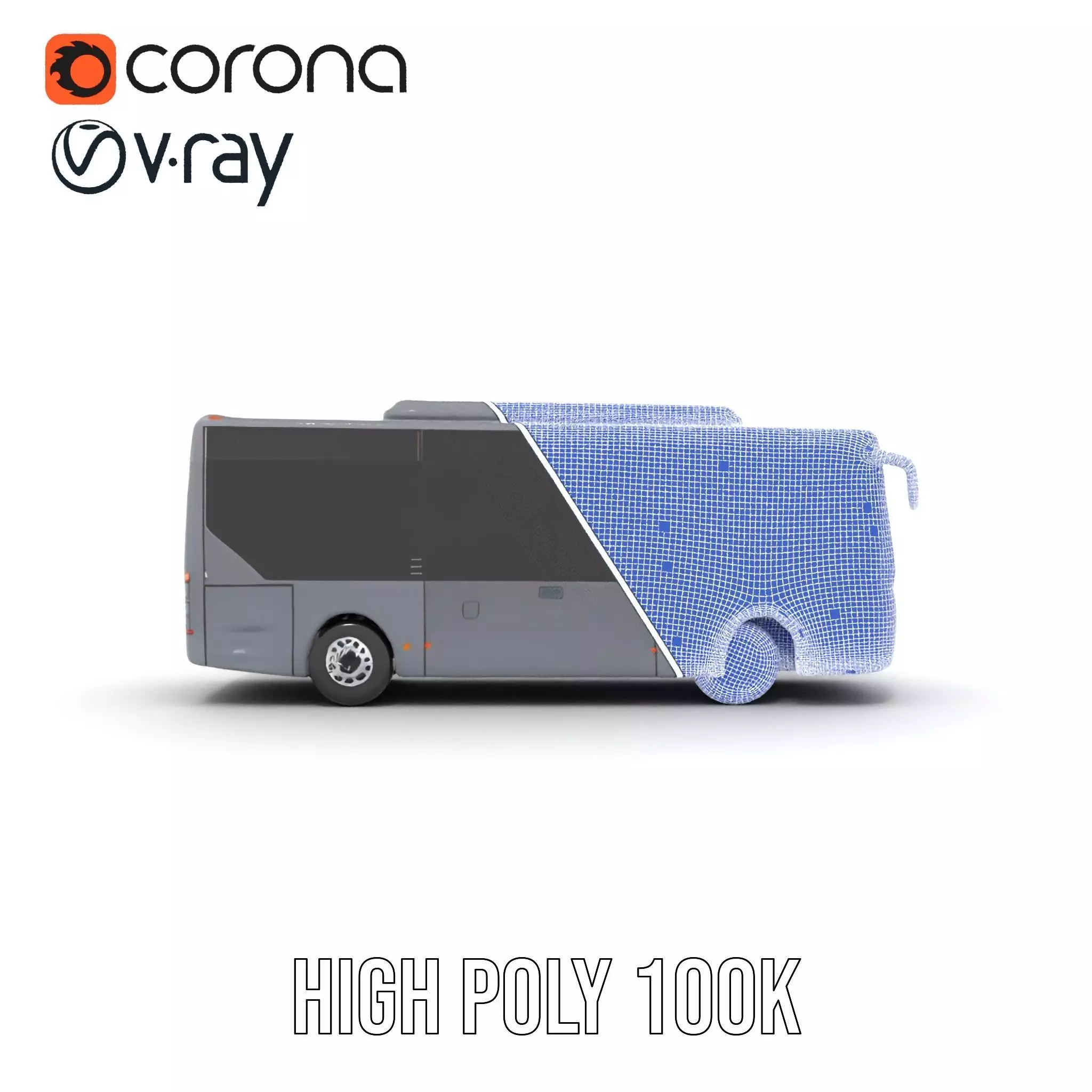 Gray Urban Bus model pack Low-poly 3D model_35