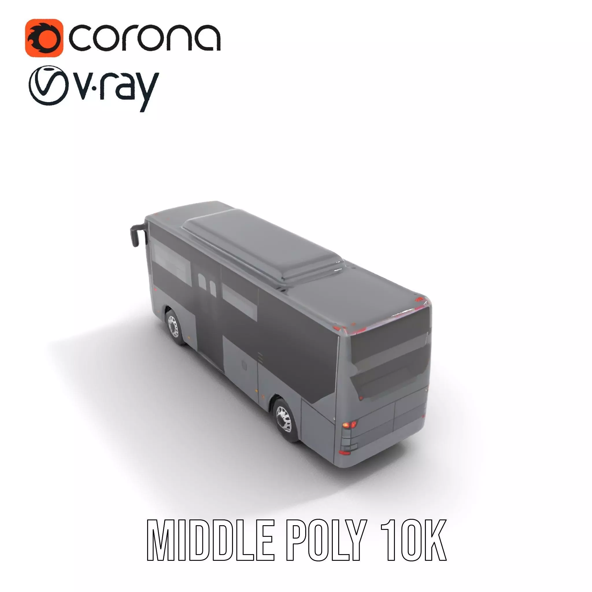 Gray Urban Bus model pack Low-poly 3D model_14