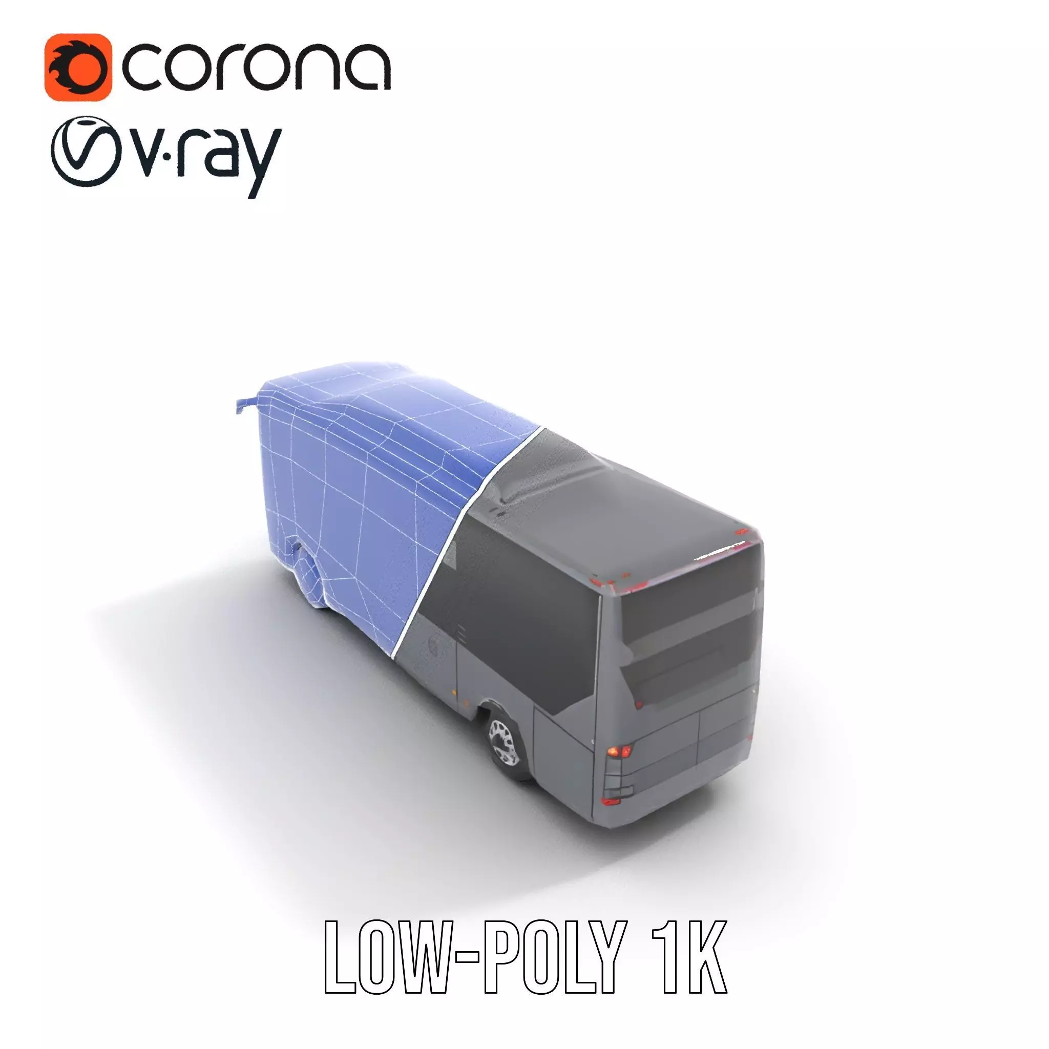 Gray Urban Bus model pack Low-poly 3D model_28